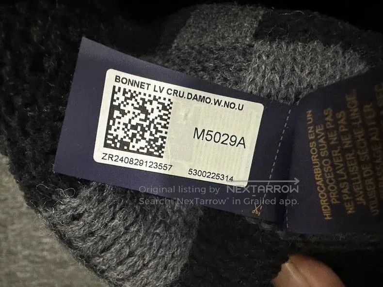 Louis Vuitton Stylish Black and Gray Checker Pattern Beanie. Size ONE SIZE - 3 Thumbnail