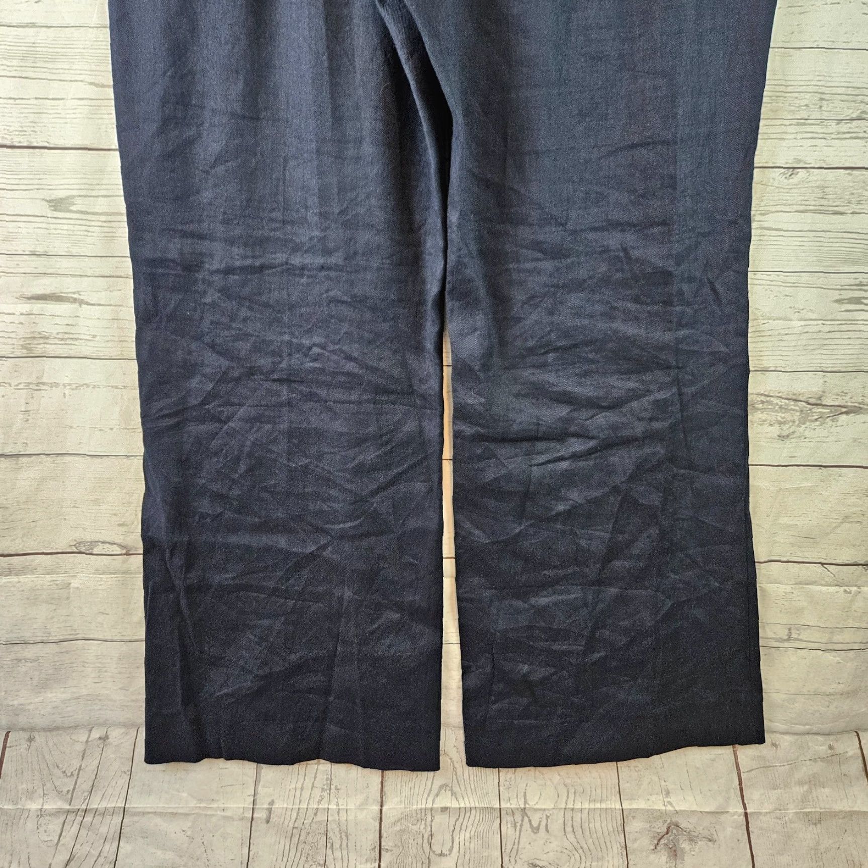 Vintage Cabi 6425 Women's Finale Trouser Pants Dress Pants Blue Linen Blend High Rise L Women Size 36" / US 14 / IT 50 - 5 Thumbnail