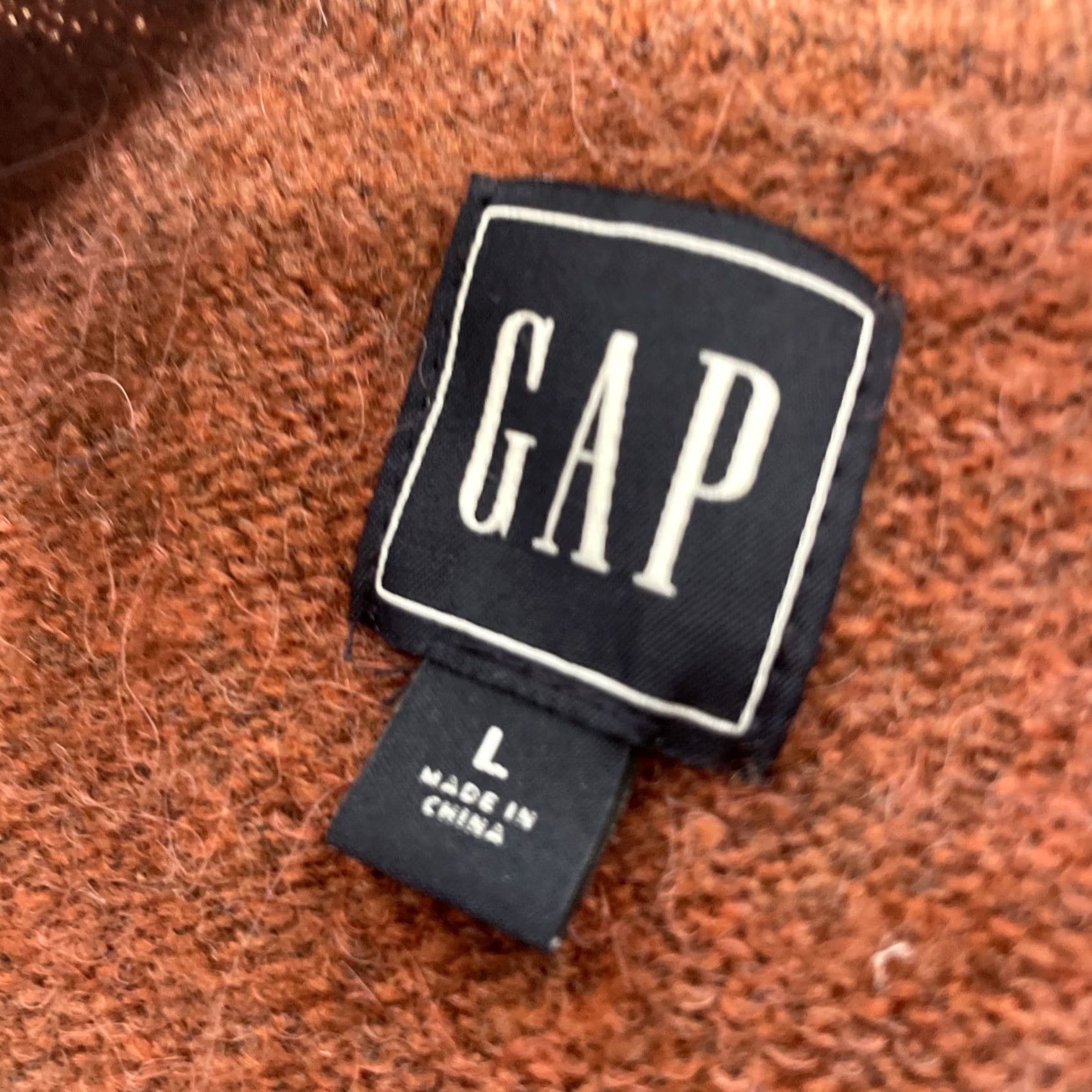 Gap Gap Crop Sweater Wool Alpaca L Burnt Orange Brown Mock Oversize Western Knit 44" (L) Womens Pullover Size L / US 10 / IT 46 - 5 Thumbnail