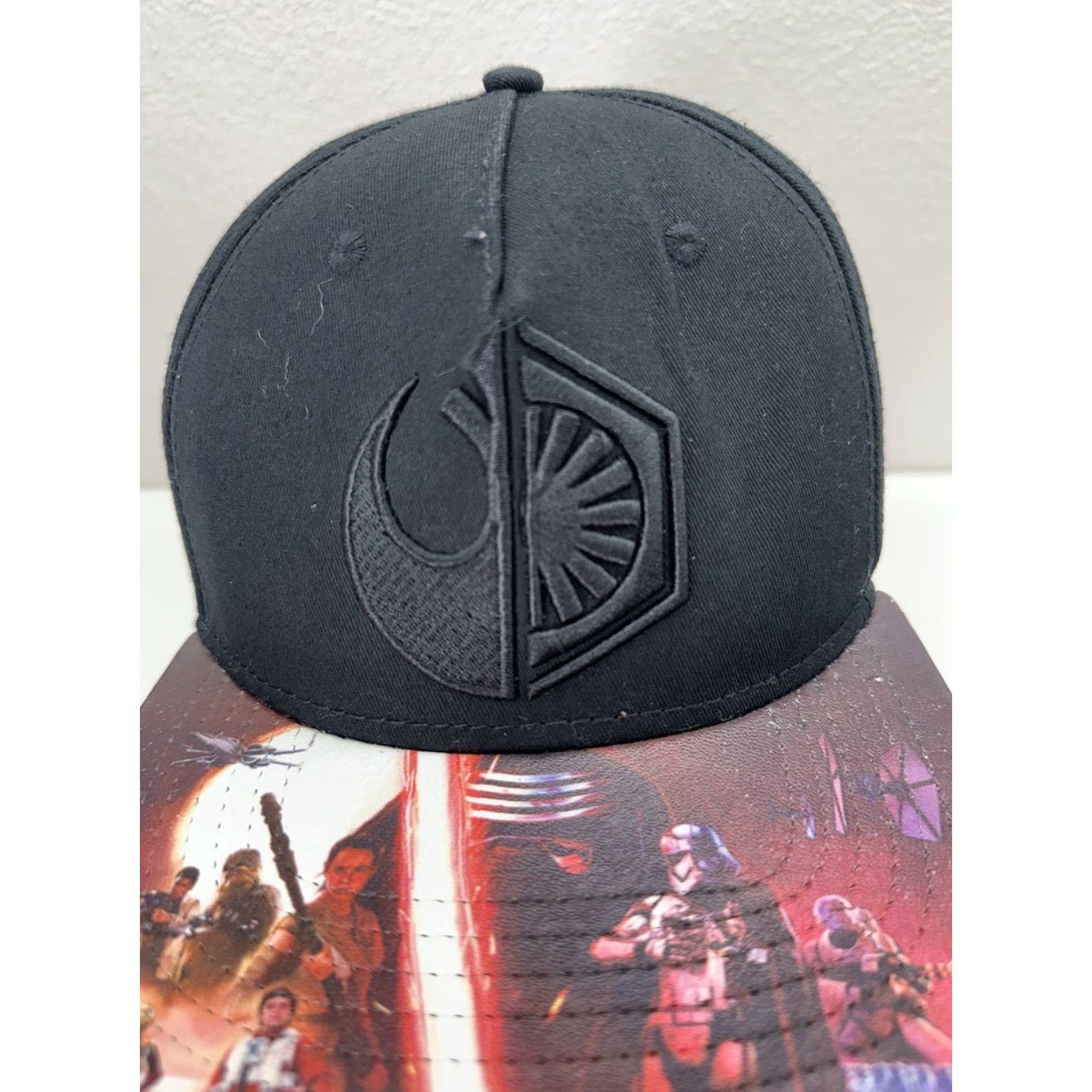 Star Wars Star Wars Snapback Hat Black Embroidered Logo Printed Brim One Size Fits All Men Snapback 90s Theme Adjustable Size ONE SIZE - 6 Thumbnail