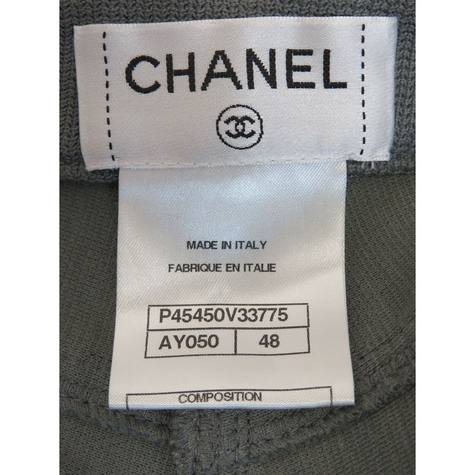 Chanel CHANEL P45450 GRAY KNIT COTTON BUTTONS LOGO JEANS PANTS 34 F Size 26" / US 2 / IT 38 - 5 Thumbnail
