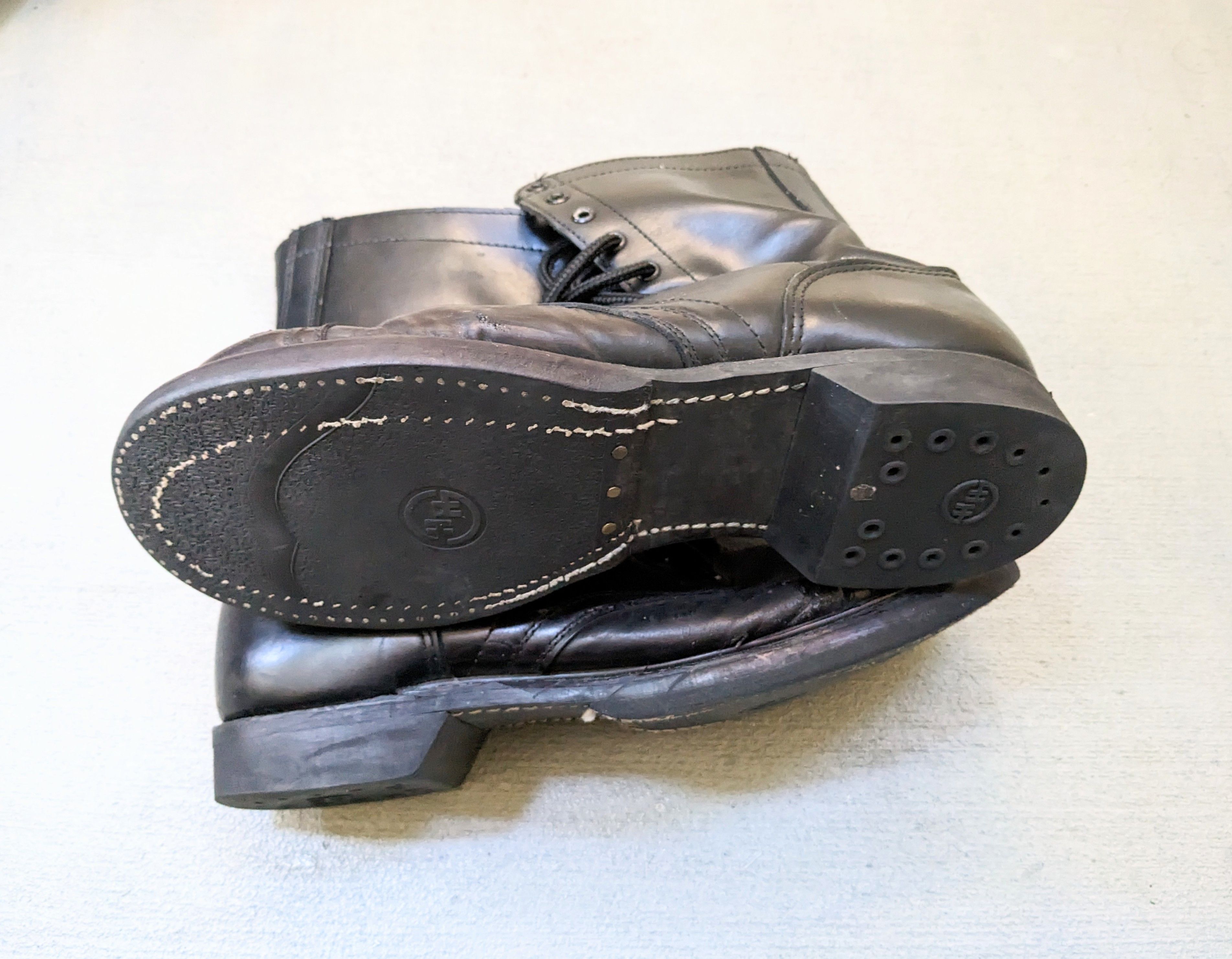 Vintage Vintage Combat Boots Black 8.5 Leather Biker Chunky Rubber Size US 8.5 / EU 41-42 - 15 Thumbnail