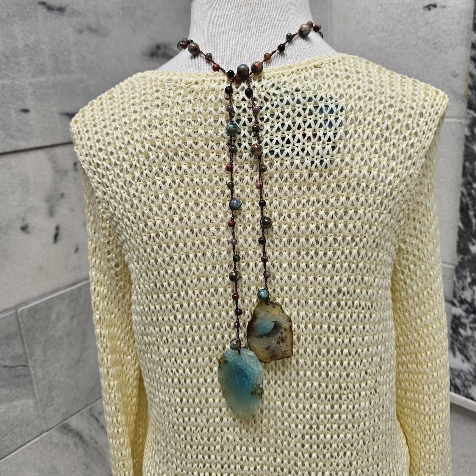 Other Women's Blue Agate Handmade Lariat Style Necklace Size ONE SIZE - 6 Thumbnail