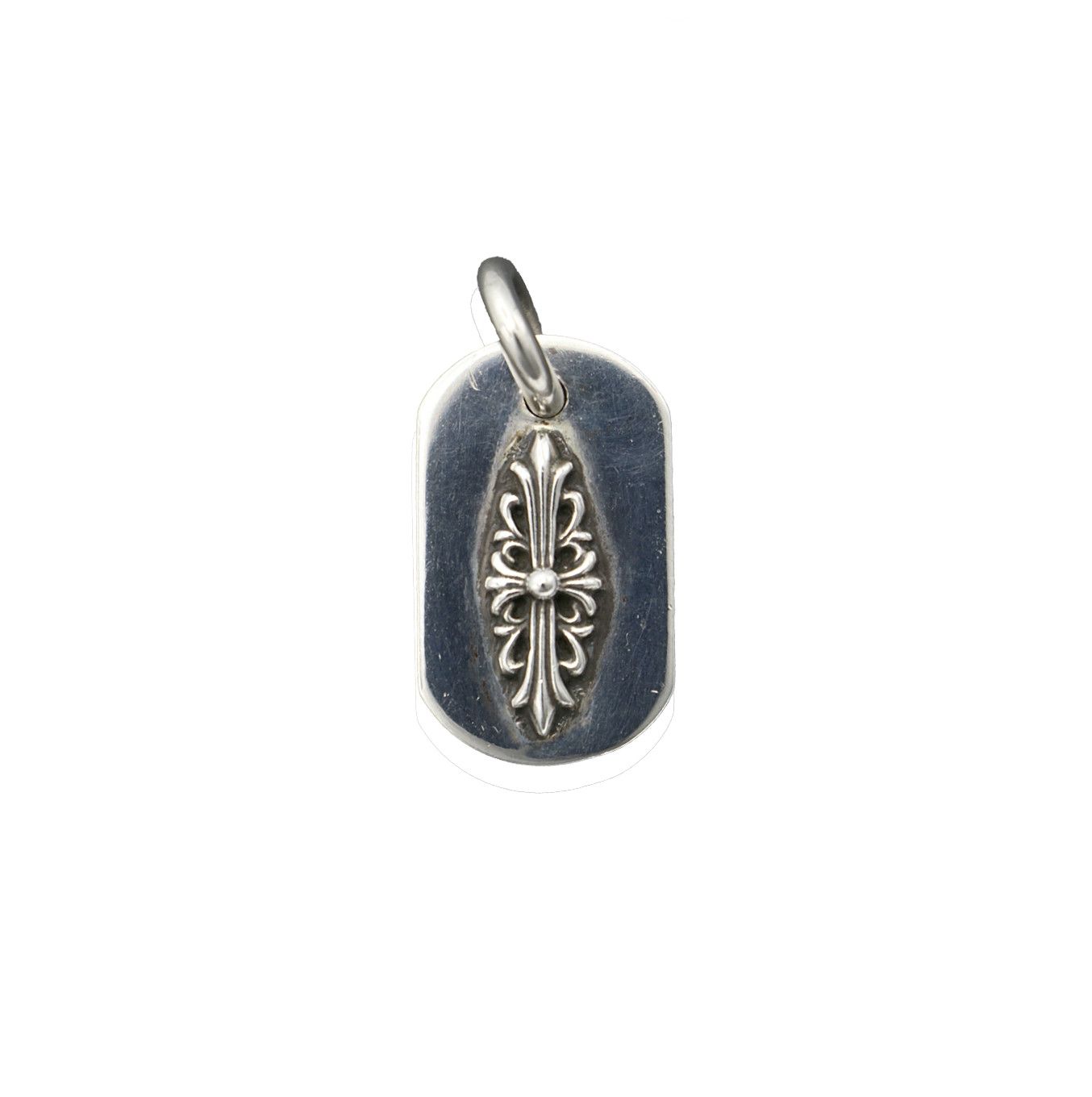 CHROME HEARTS RAISED FLORAL DOG TAG