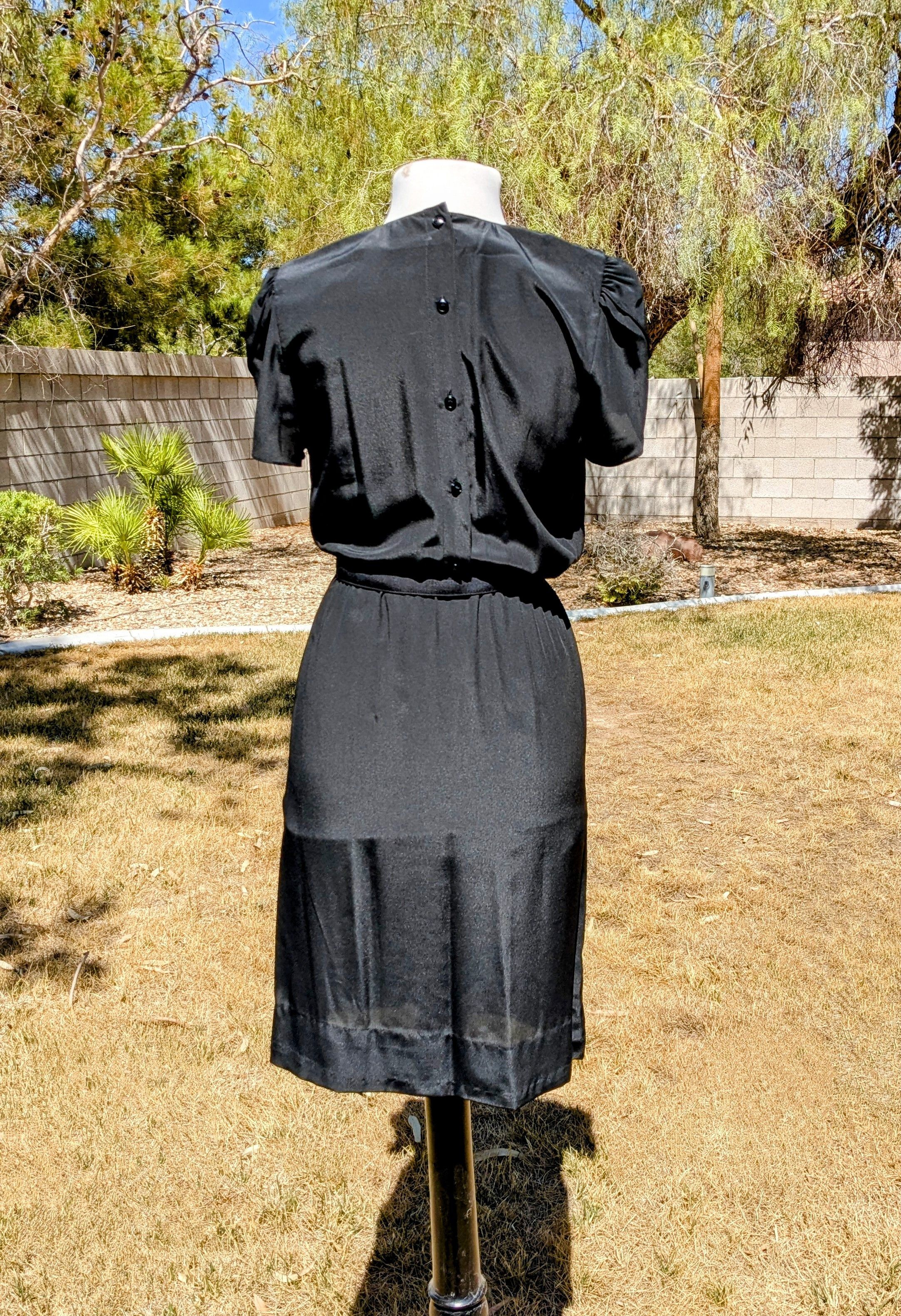 Vintage Blouson 1980 Charles Bianco Italian Collection Petite Dress Size S / US 4 / IT 40 - 4 Thumbnail