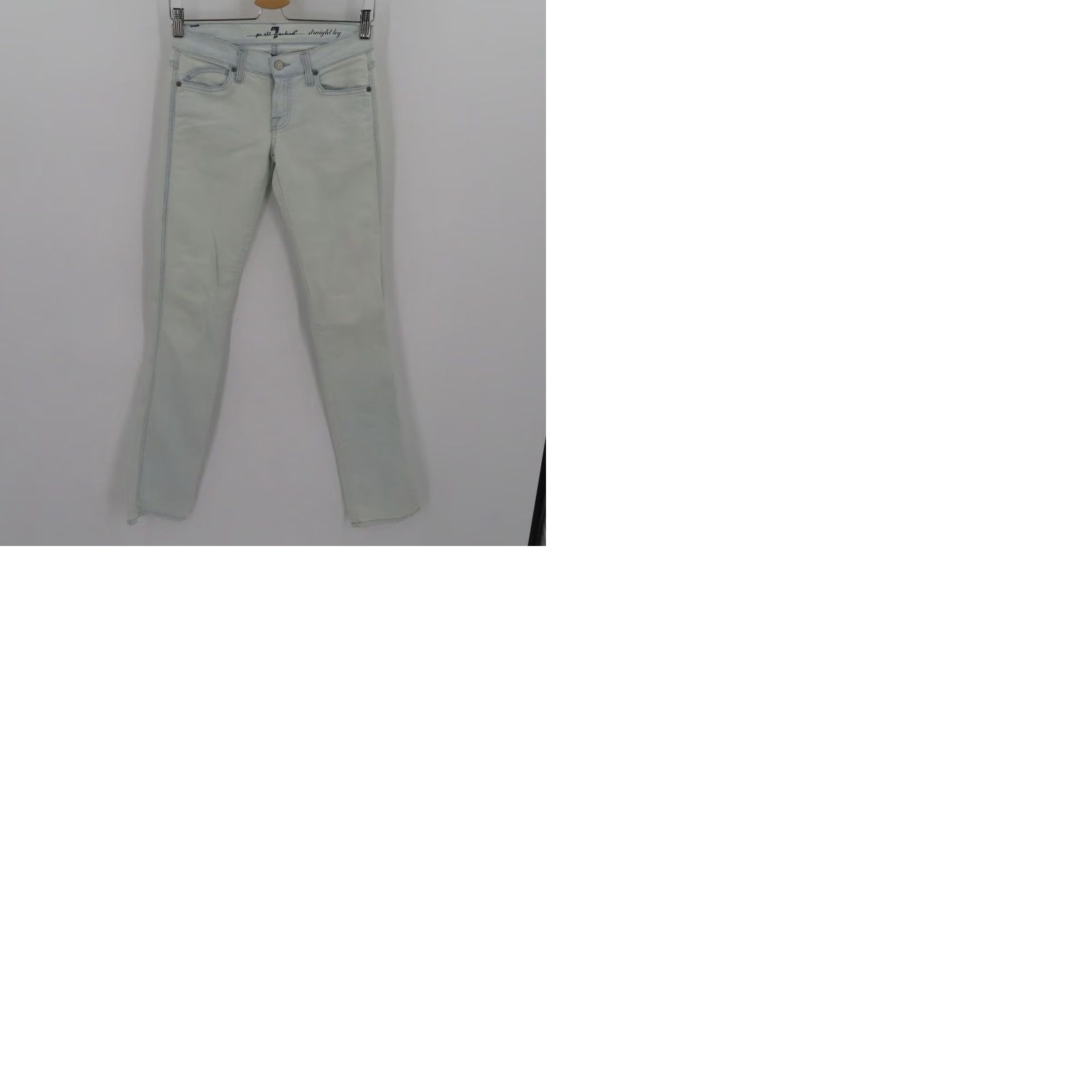 7 For All Mankind 7 For All Mankind Womens Jeans Straight Leg 25 Light Blue Denim White Washed Cotton Blend Size 42" / US 20 - 10 Thumbnail