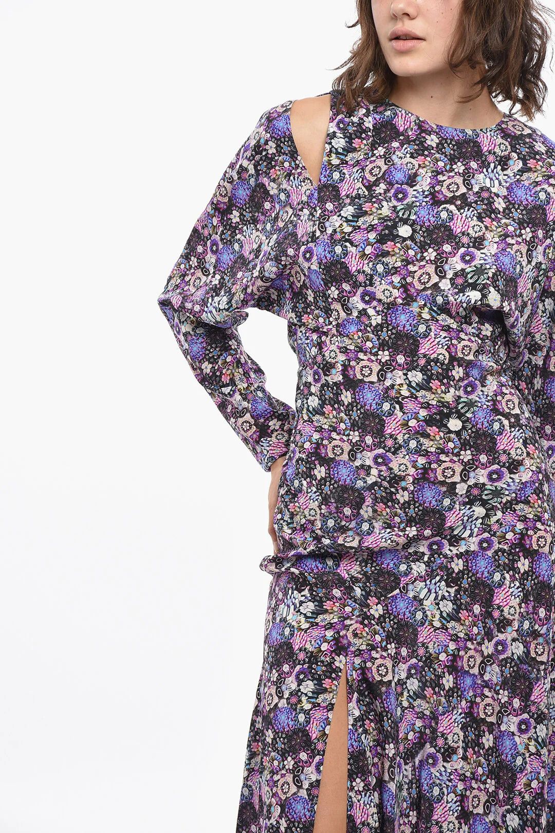 Isabel Marant og1mm0326 Silk-Blend Sadler Dress in Purple Size S / US 4 / IT 40 - 3 Thumbnail