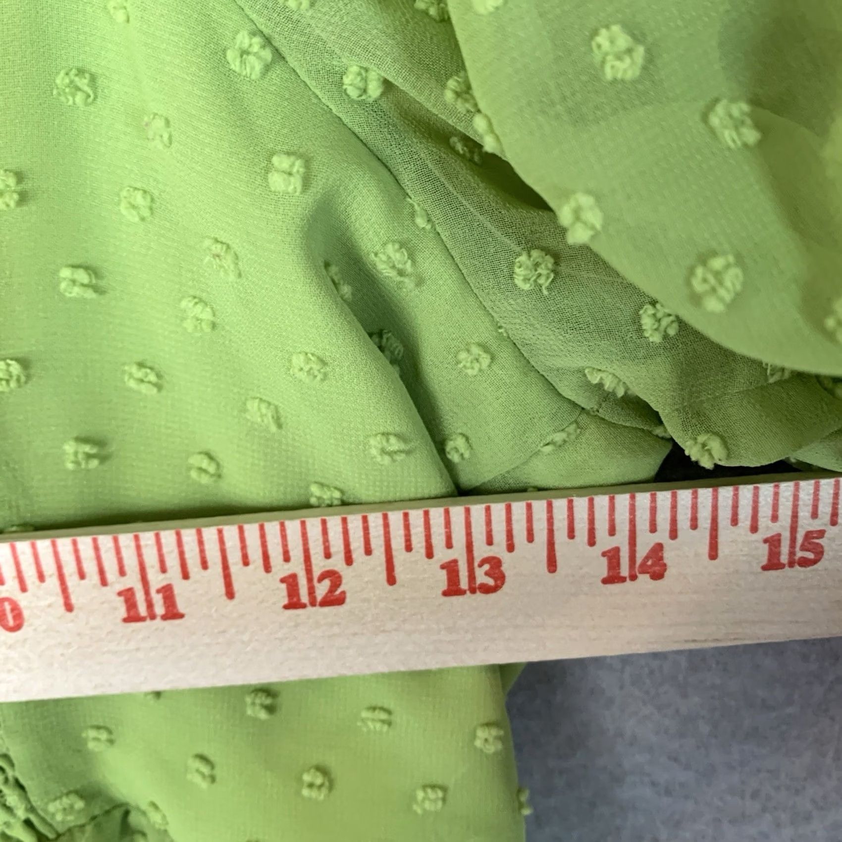 BCBGeneration BCBGeneration Top Women XS Green Cropped Puff Sleeve V-Neck Sheer Tie Y2K Fairy Coquette Blouse Size XS / US 0-2 / IT 36-38 - 6 Thumbnail