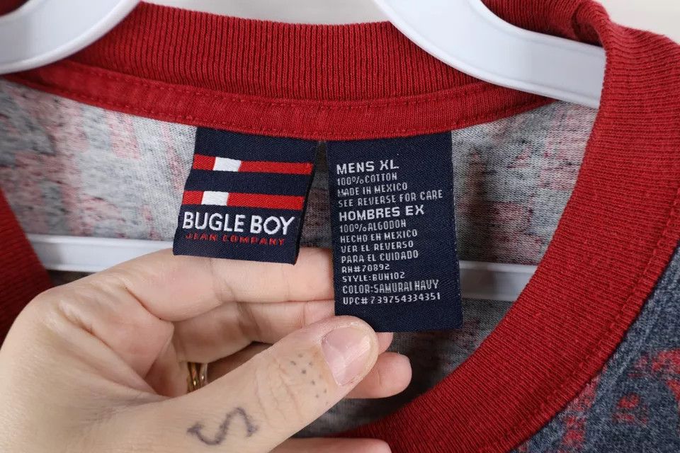 Vintage Vintage 90s Bugle Boy Out Abstract All Over Print T-Shirt Size US XL / EU 56 / 4 - 7 Thumbnail