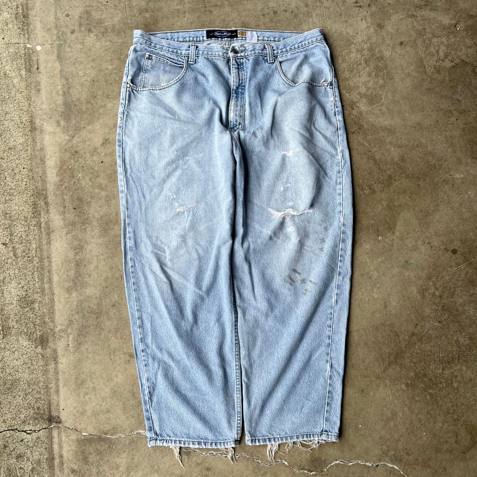 Vintage VINTAGE ANCHOR BLUE JEANS WIDE-LEG BAGGY Y2K 40X30 00S Size US 40 / EU 56 - 1 Thumbnail