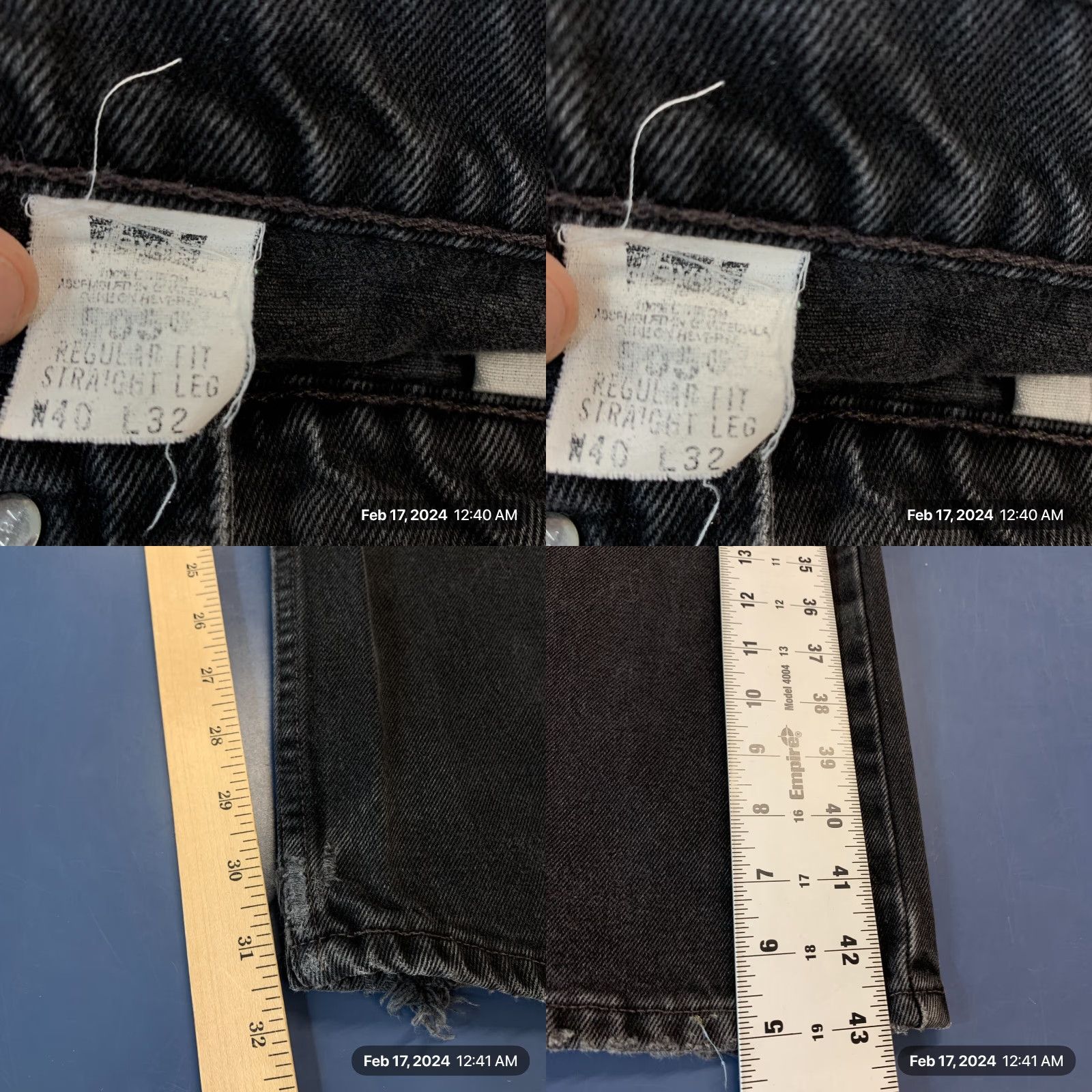 Levi's VINTAGE Levi’s 505 Black Denim Jeans Mens FITS Size 38x31.5 Regular Straight 90s Size US 38 / EU 54 - 10 Thumbnail