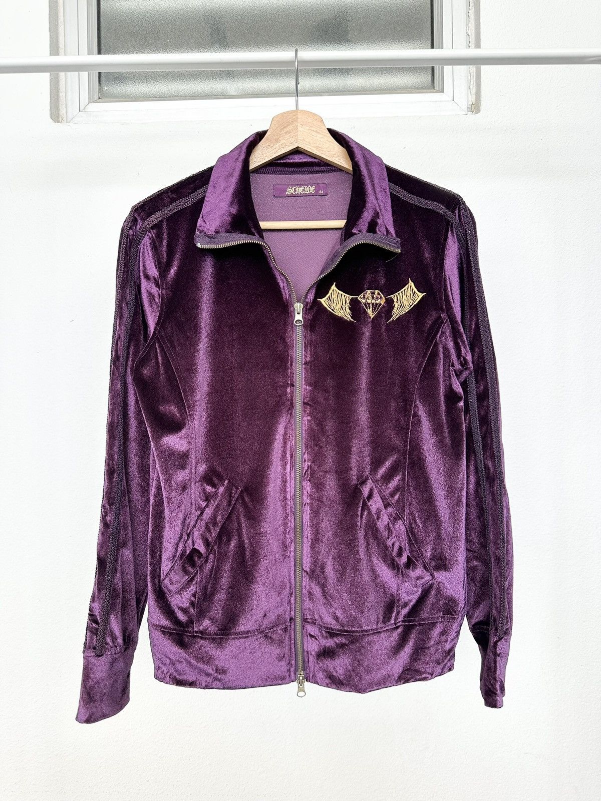 Other 2000s SCENE Velour velvet zipper sweater Size US S / EU 44-46 / 1 - 6 Thumbnail