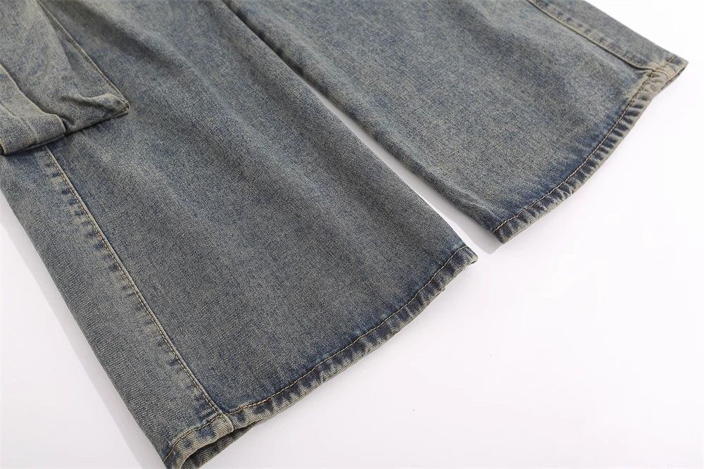 Japanese Brand × Jean Multi-pocket men's American vintage washed cargo jeans Size US 34 / EU 50 - 6 Thumbnail