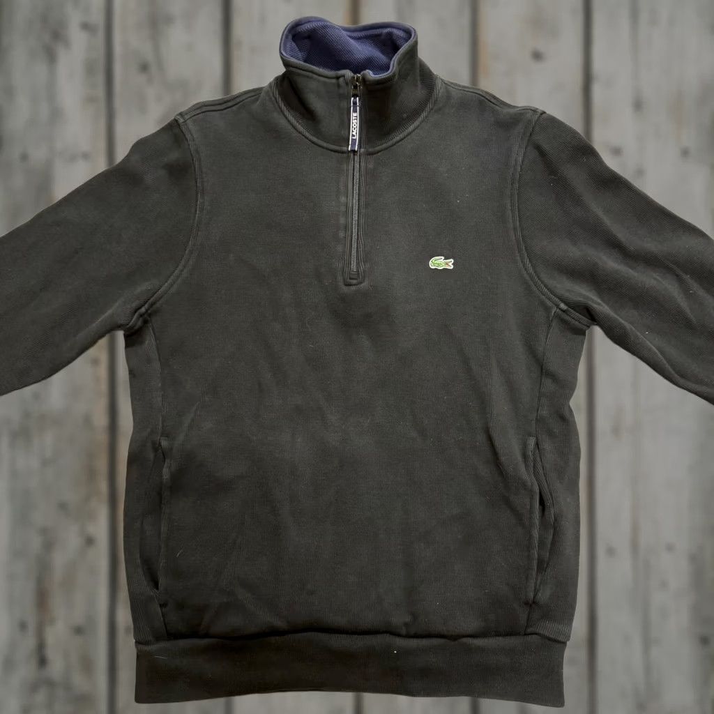 Lacoste Lacoste 1/4 Zip Pullover Mens M Black Sweatshirt Embroidered Crocodile Size US M / EU 48-50 / 2 - 1 Thumbnail