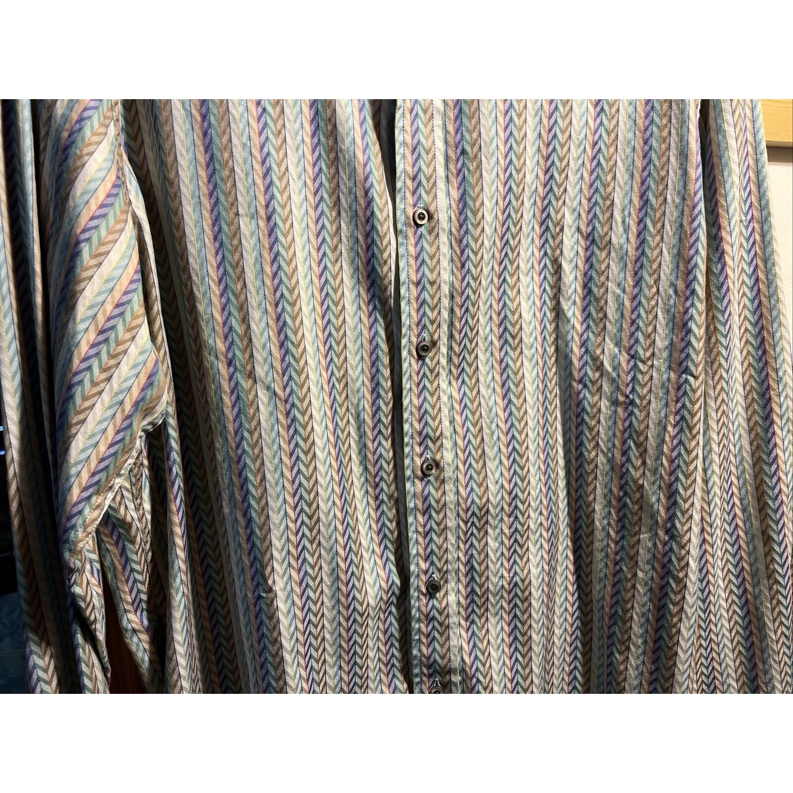 Robert Graham Robert Graham Men L Multicolor Stripe LS Button Cotton Shirt Size US L / EU 52-54 / 3 - 7 Thumbnail