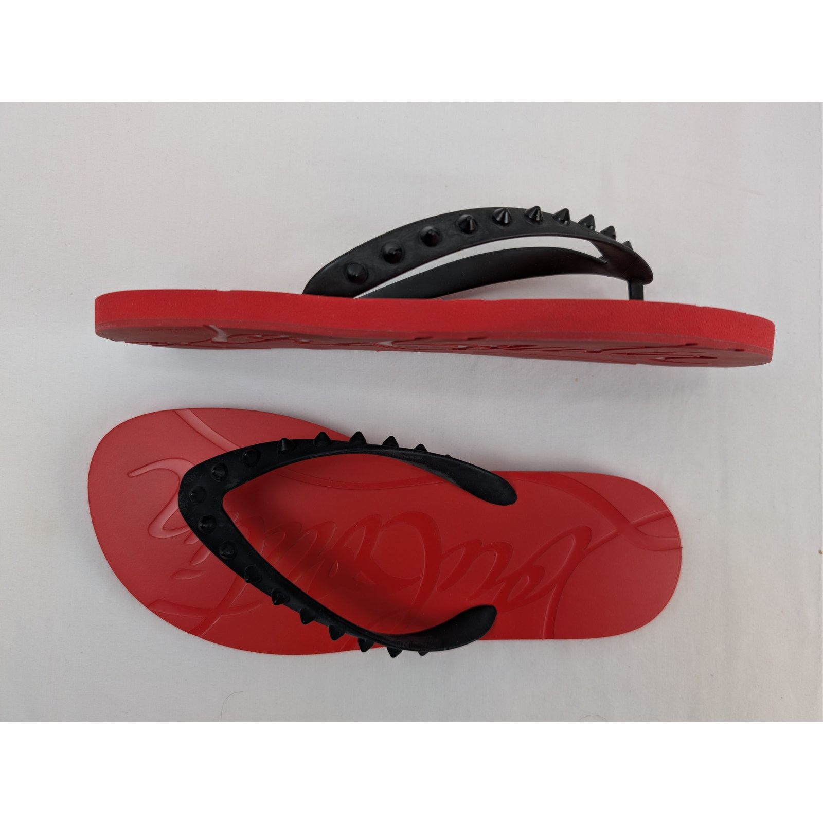 Christian Louboutin o1rshd1 Loubi Flip Flat Slide slipper in Red 46 Size US 13 / EU 46 - 1 Thumbnail