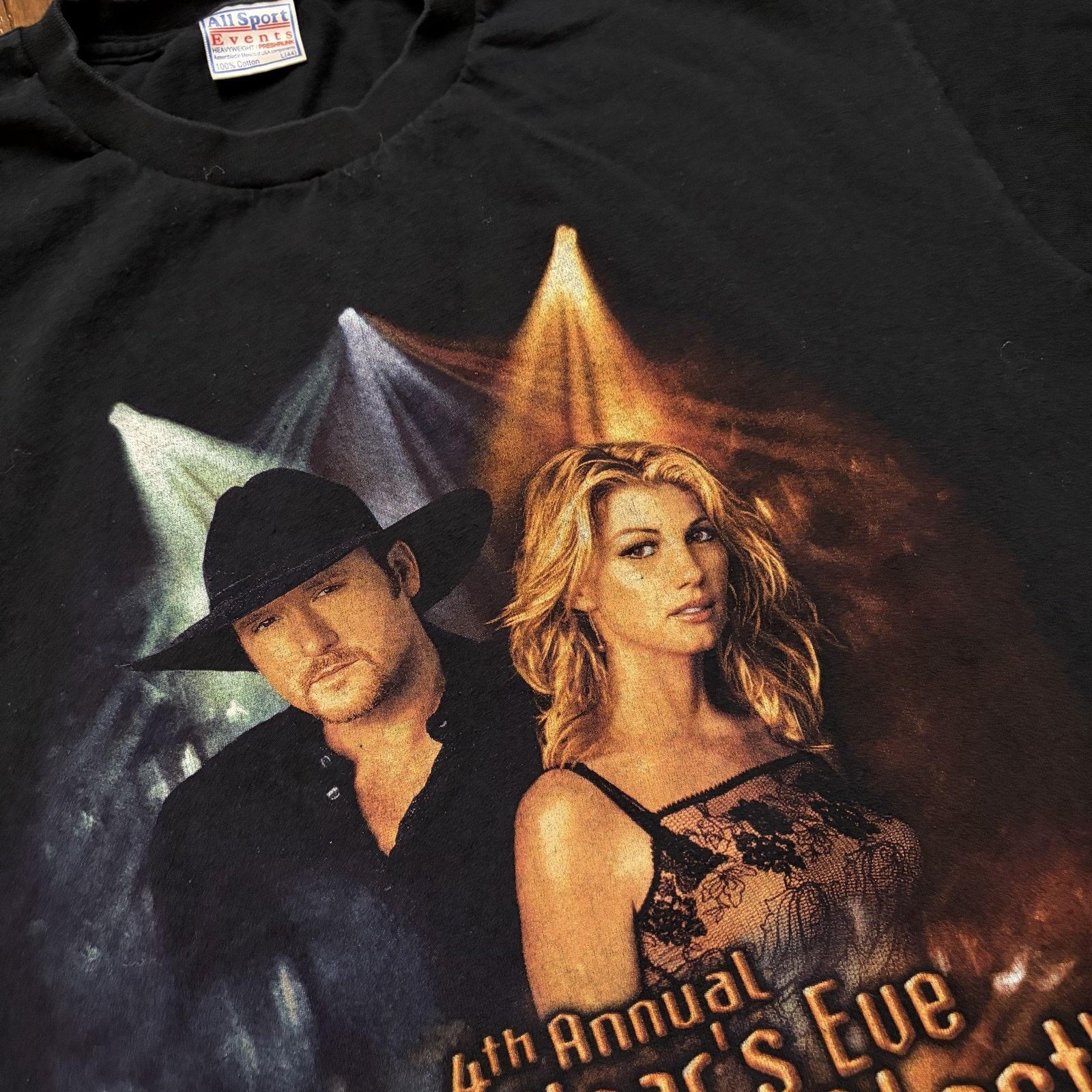 Vintage Vtg Tim McGraw Faith Hill Shirt Mens L New Years Eve T-Shirt Size US L / EU 52-54 / 3 - 4 Thumbnail