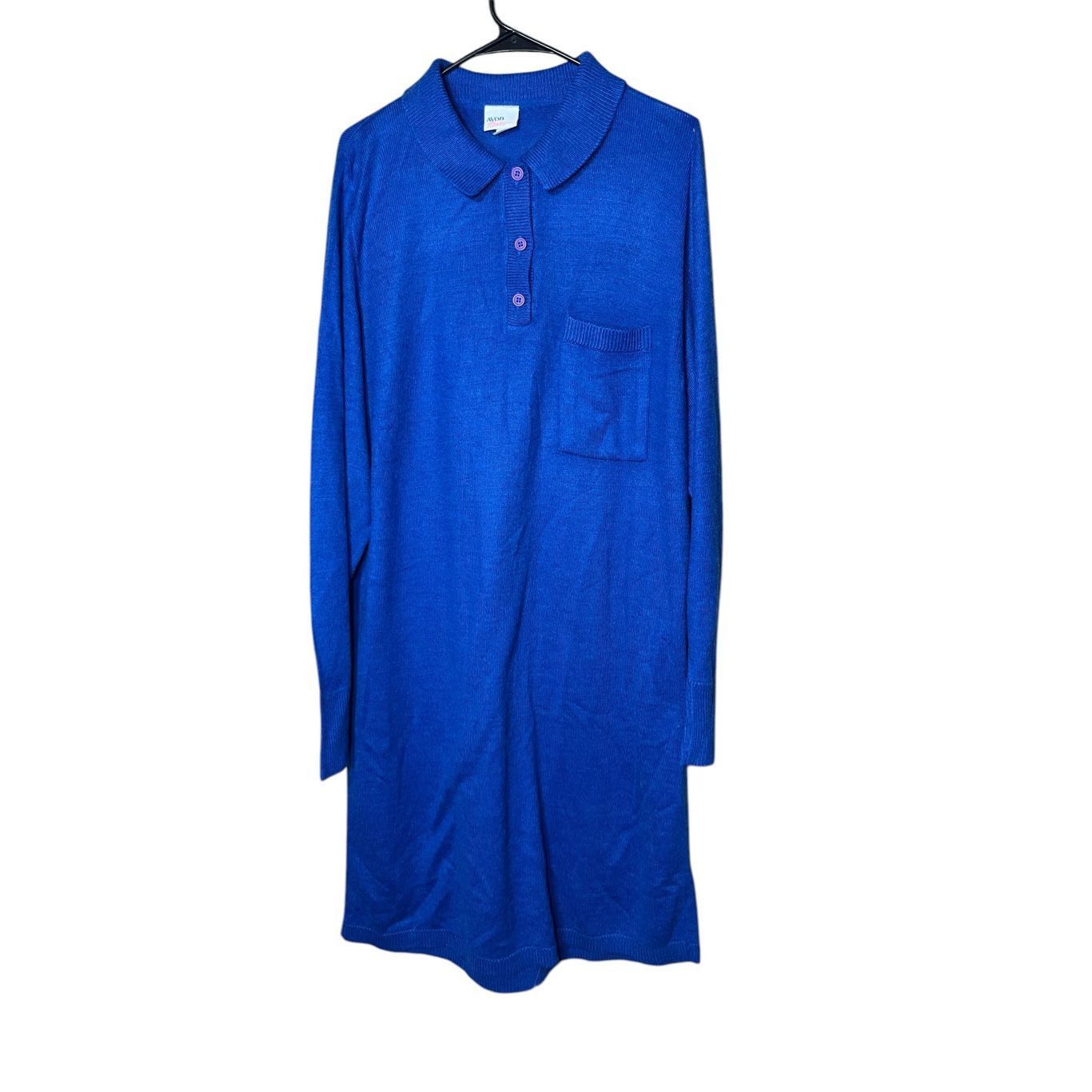 Other Vintage Avon Fashions Blue Long Sleeve Midi Sweater Dress L Size L / US 10 / IT 46 - 1 Thumbnail