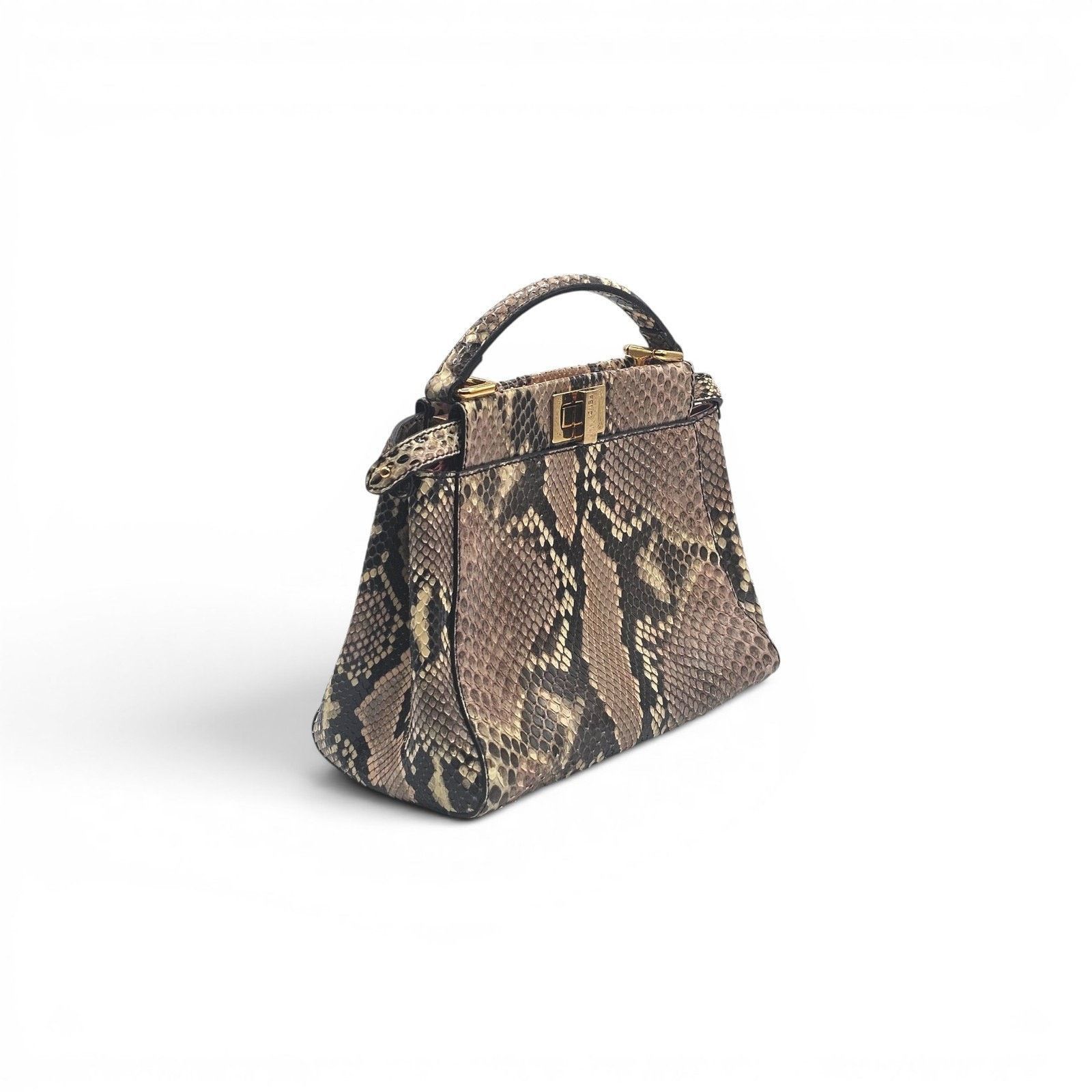 Fendi Fendi Peekaboo Python Snakeskin Top Handle Bag 8BN244 - New Size ONE SIZE - 2 Thumbnail