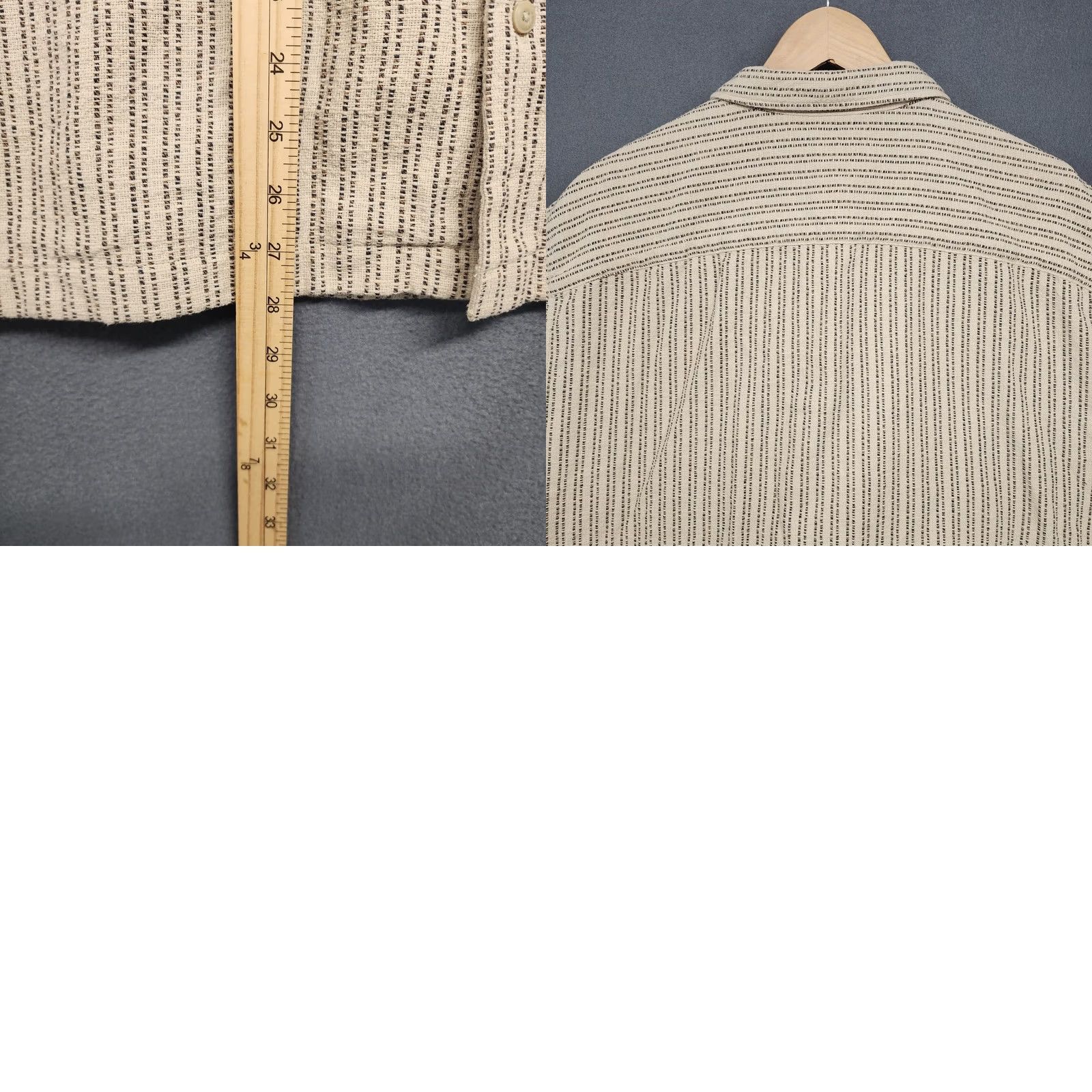 Vintage American Eagle Shirt Men Large Short Sleeve Button-Up Relaxed Heavy Cotton Striped Camp Size US L / EU 52-54 / 3 - 8 Thumbnail