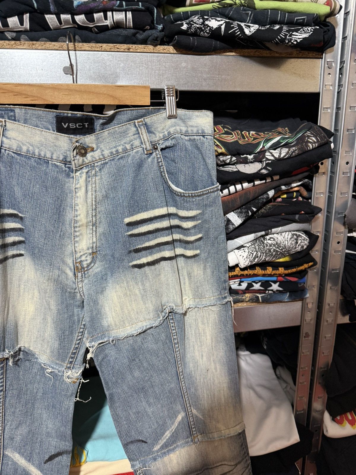 Japanese Brand CYBER PUNK Y2K VSCT JEANS DENIM NAVY AVANT GARD JEANS HYPE Size US 36 / EU 52 - 4 Thumbnail