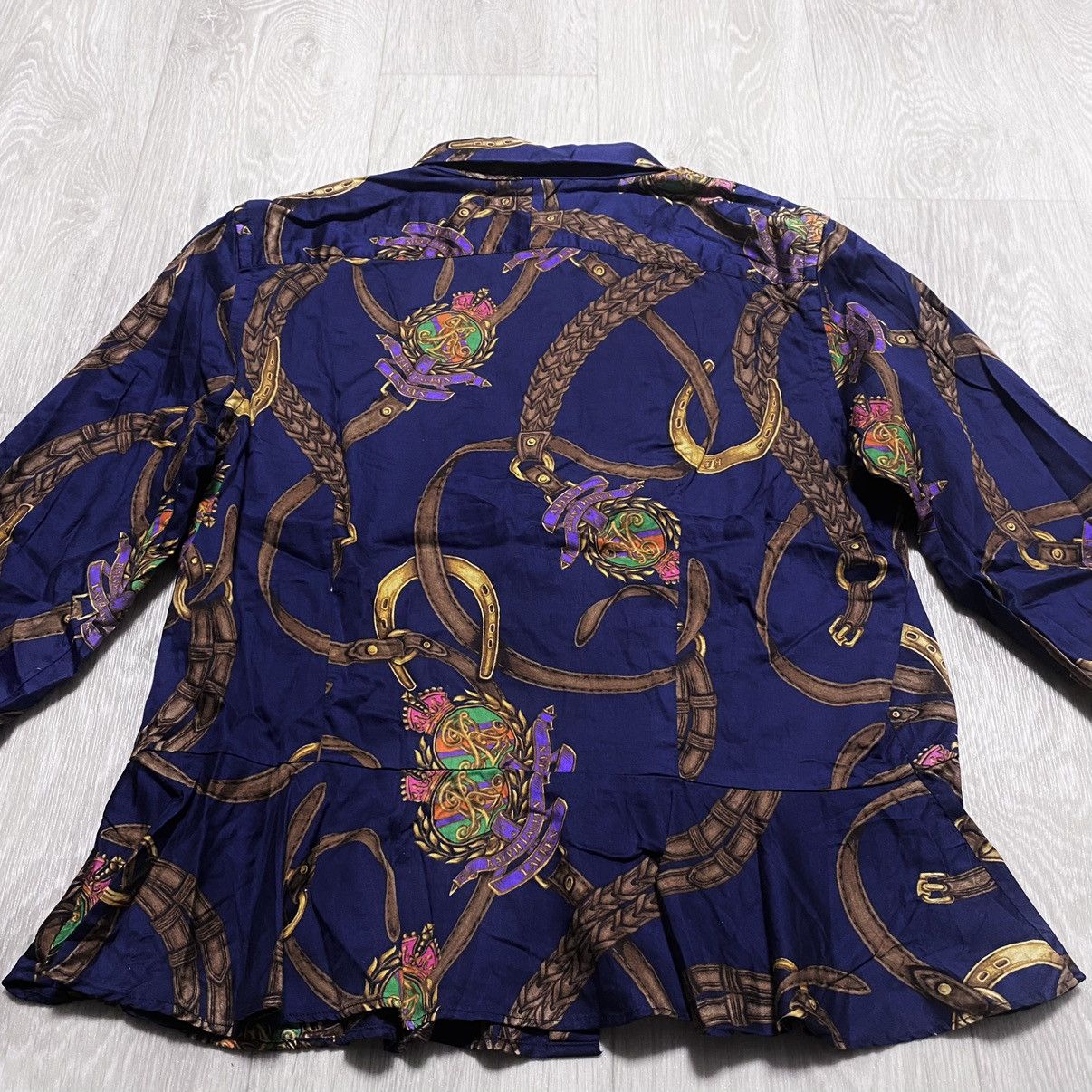 Lauren Ralph Lauren Ralph Lauren Vintage Full Print Monogram Logo Cotton Blouse Size XL / US 12-14 / IT 48-50 - 18 Thumbnail