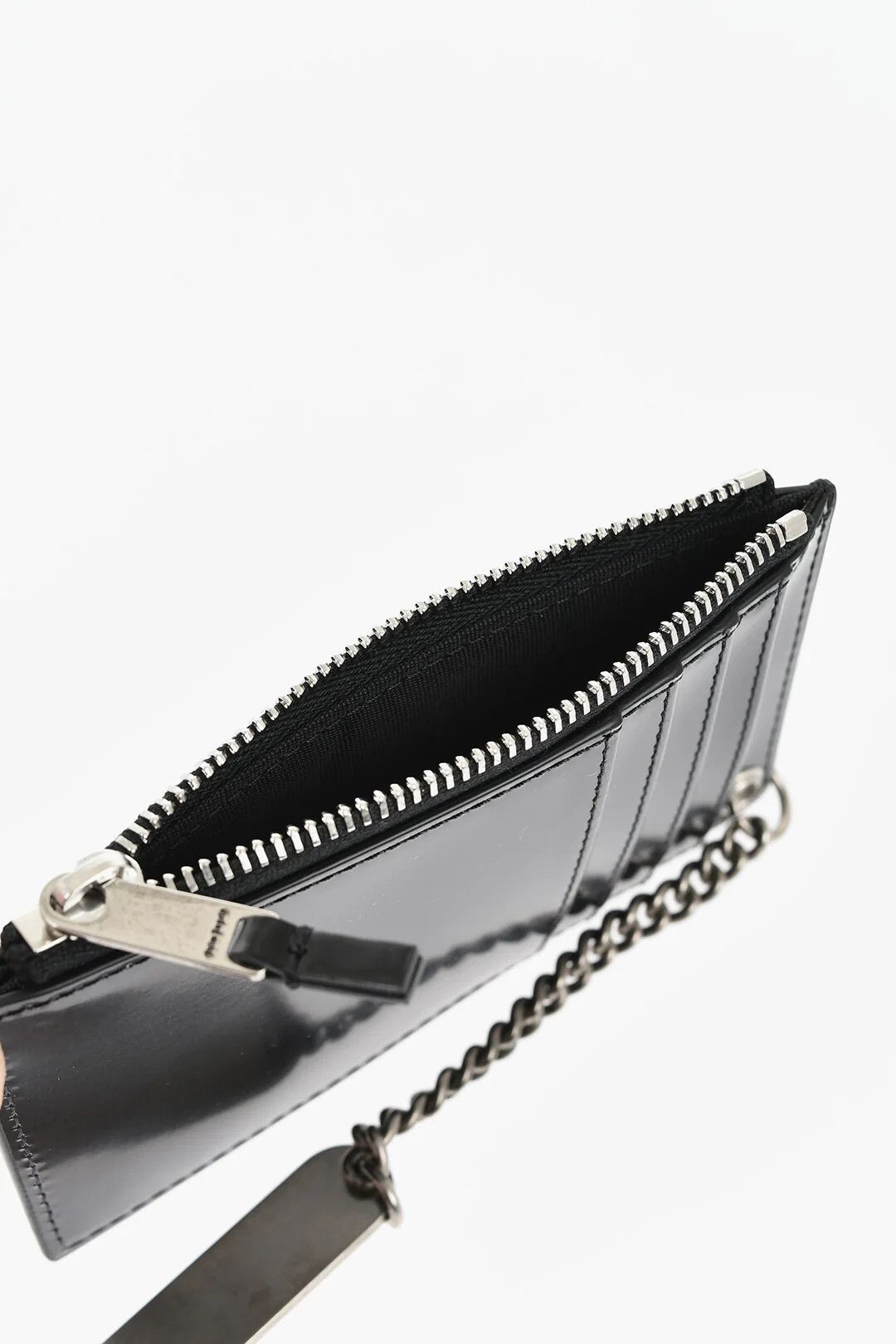 Palm Angels og1mm0326 Size: OS / Glossy Leather Card Holder in Black Size ONE SIZE - 4 Thumbnail