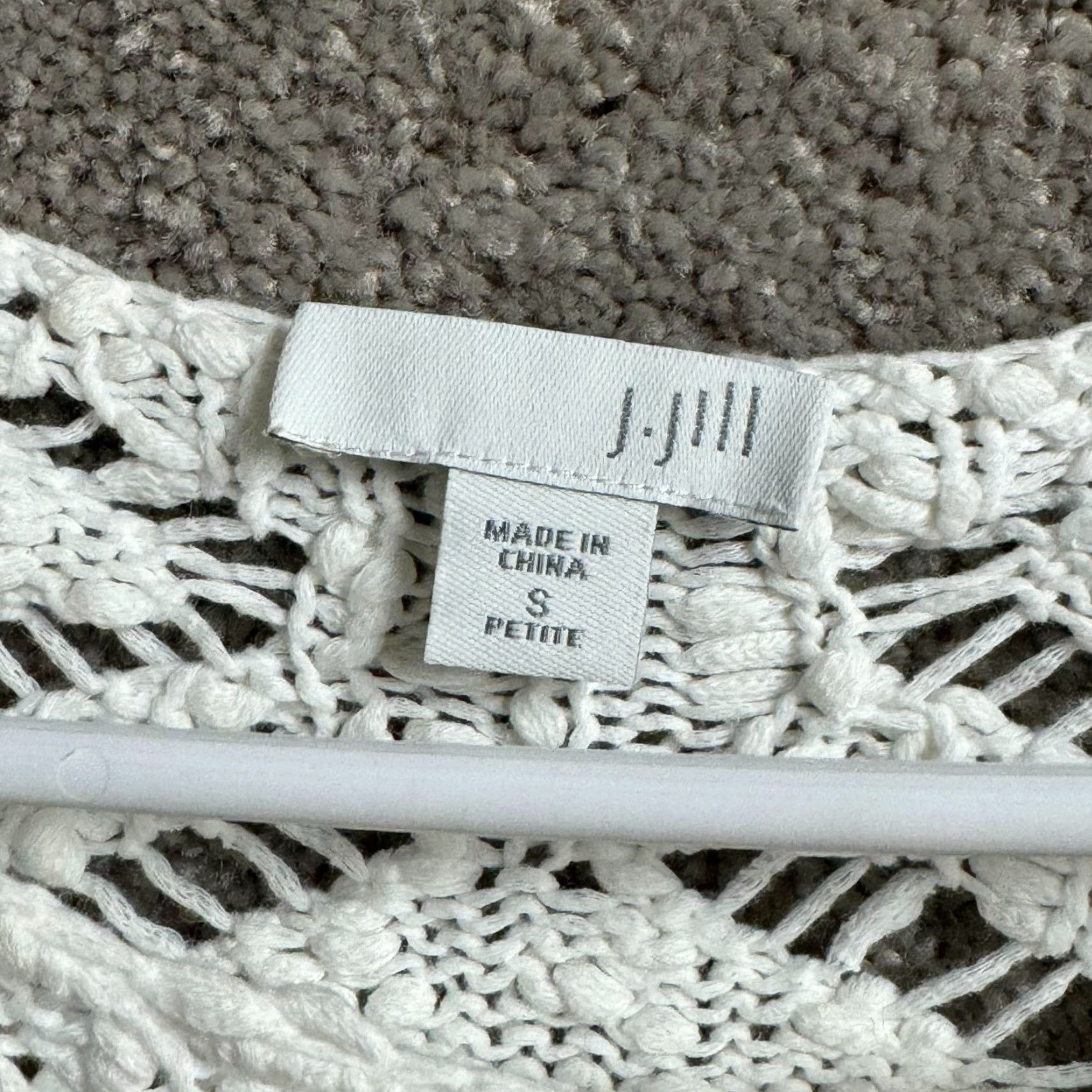 J. Jill J. Jill Sweater Petite Small Crochet Open Knit Boho Cottagecore Fairy Layering 3/4 Sleeve White Womens PS Pullover Bohemian » Size S / US 4 / IT 40 - 3 Thumbnail