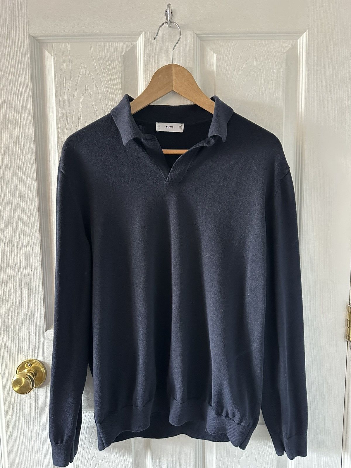 Mango Long Sleeve Navy Polo Size US L / EU 52-54 / 3 - 2 Thumbnail