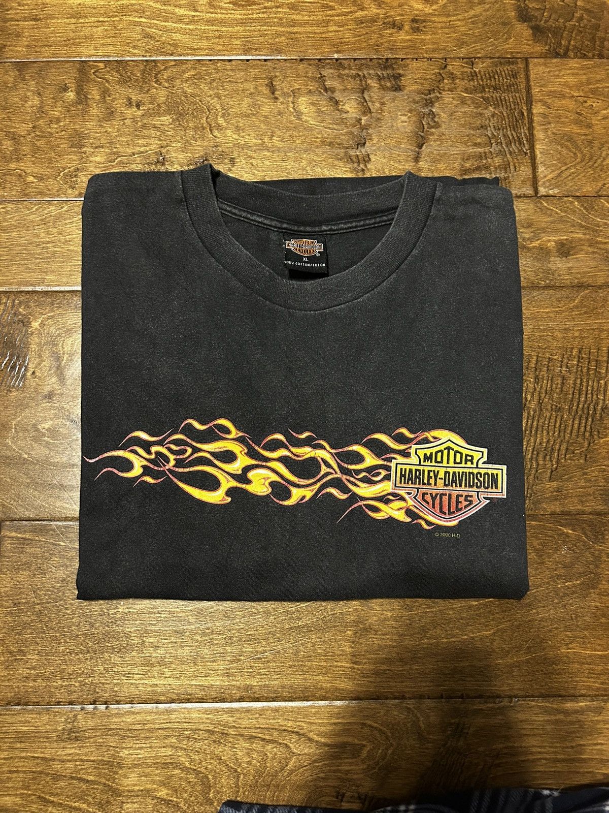 Harley Davidson × Vintage × West Coast Choppers Y2K faded Harley Davidson 2000 flames tshirt Size US XL / EU 56 / 4 - 6 Thumbnail