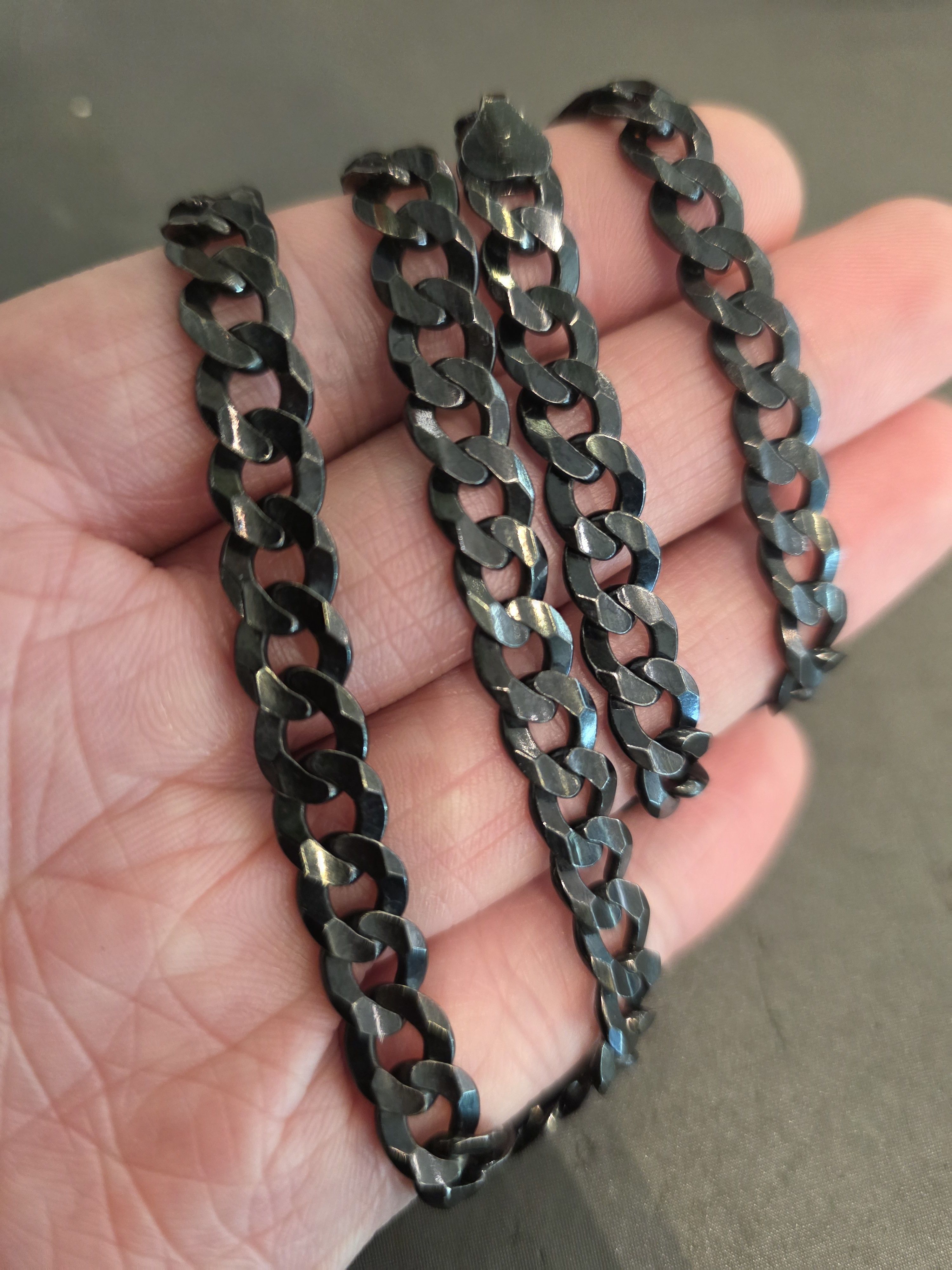 Jewelry 925 Sterling Silver Black Chain 20" Solid Silver Size ONE SIZE - 2 Thumbnail