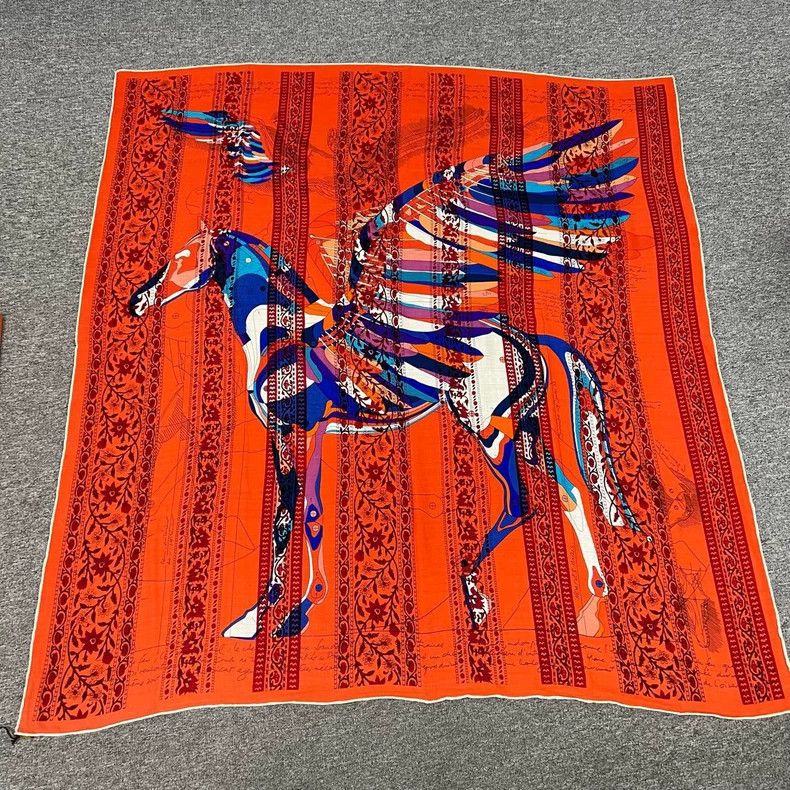 Hermes Hermes Da Vinci Pegasus Silk Scarf 2501-Nextarrow Size ONE SIZE - 1 Thumbnail