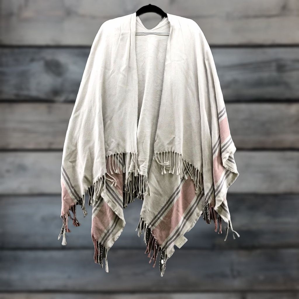 Pinko Womens Boho Fringe Poncho Cardigan Sweater OS Lightweight Multicolor Viscose Knit Suzu Size ONE SIZE - 1 Thumbnail