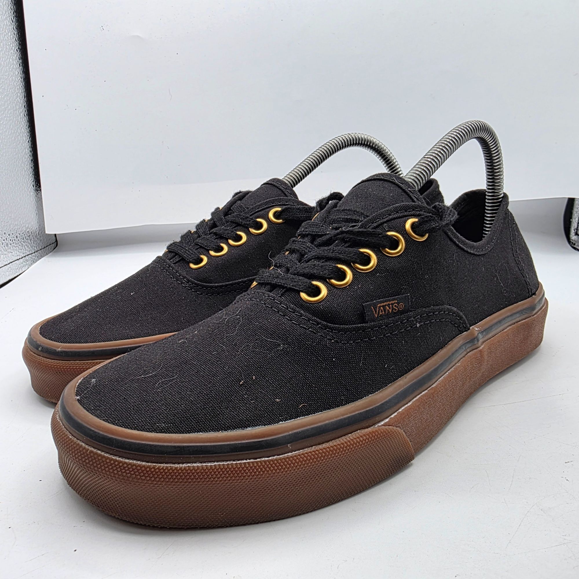 Vans Vans Authentic Black Gum Sole Womens Size 9.5 Black Gold Sho Size US 9.5 / IT 39.5 - 4 Thumbnail