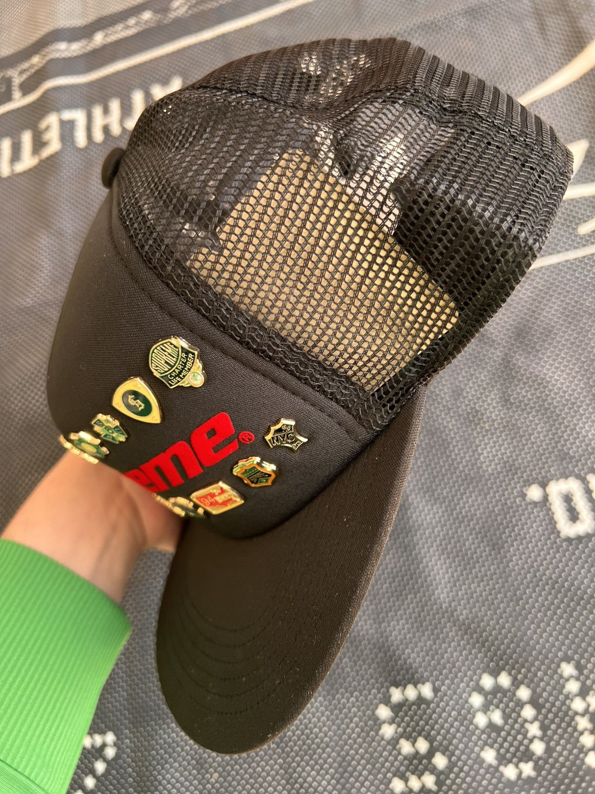 Supreme Supreme Pins Mesh Back 5 Panel Black cap hat snapback enamel Size ONE SIZE - 13 Thumbnail