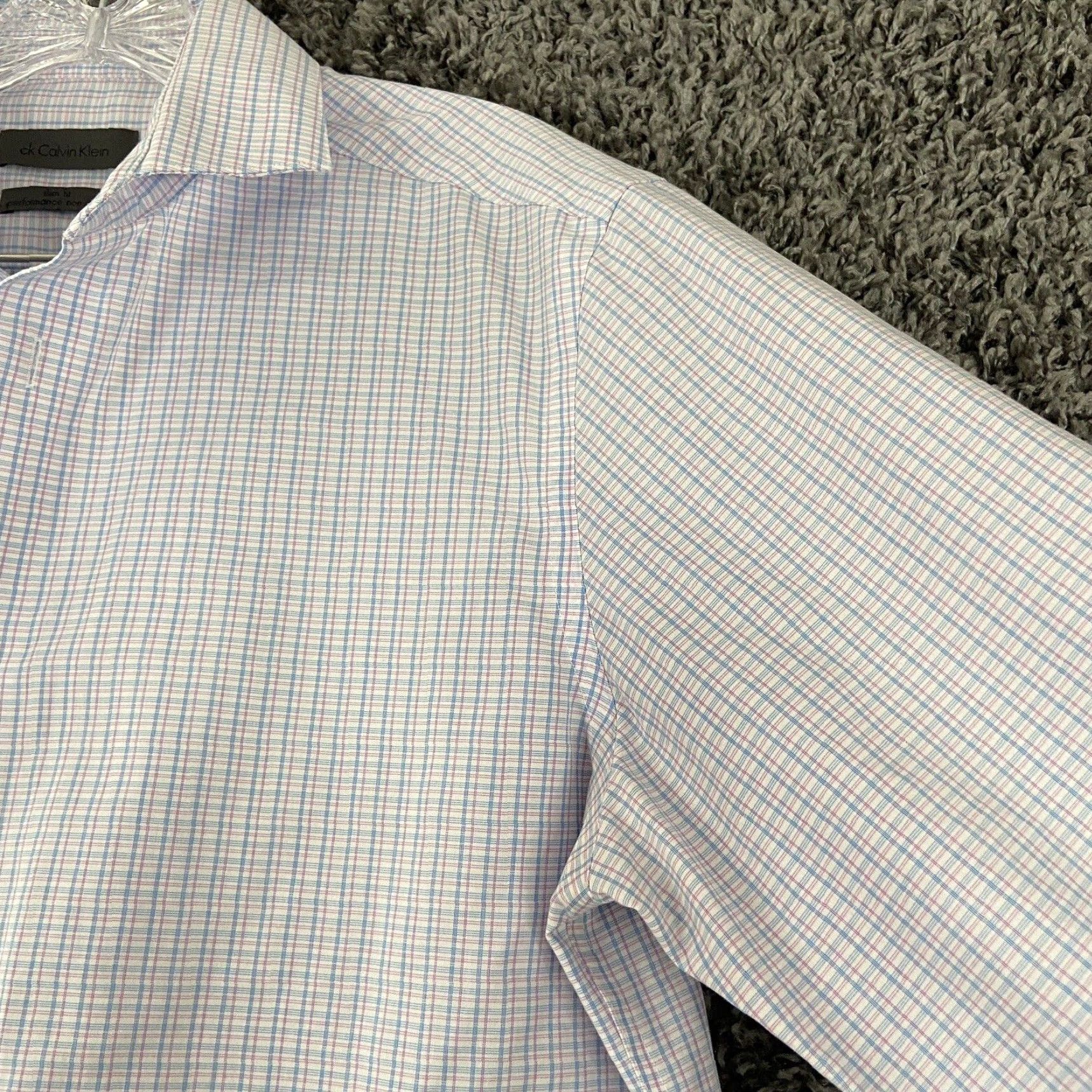 Calvin Klein CALVIN KLEIN Long Sleeve Shirt 15.5 34/35 Blue Pink Plaid Mens Size US M / EU 48-50 / 2 - 4 Thumbnail