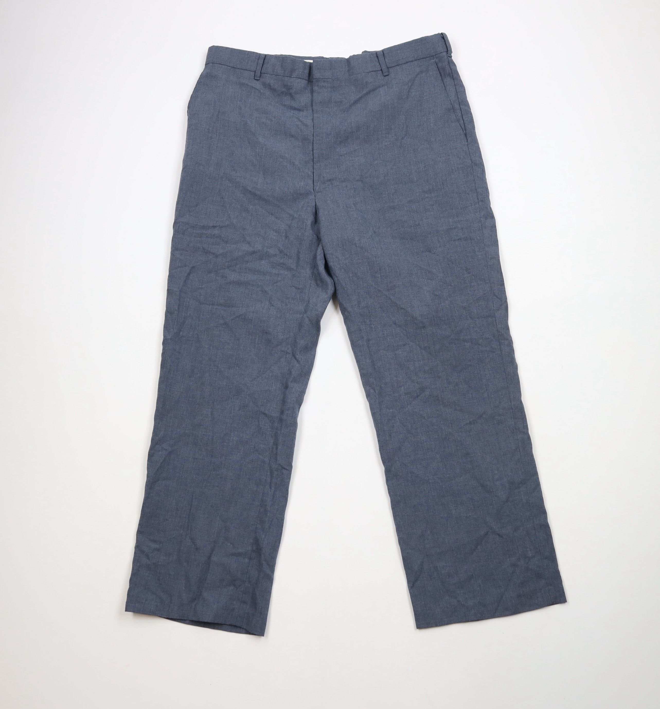 Vintage Vintage 70s Streetwear Chambray Wide Leg Chino Pants USA Size US 36 / EU 52 - 1 Thumbnail