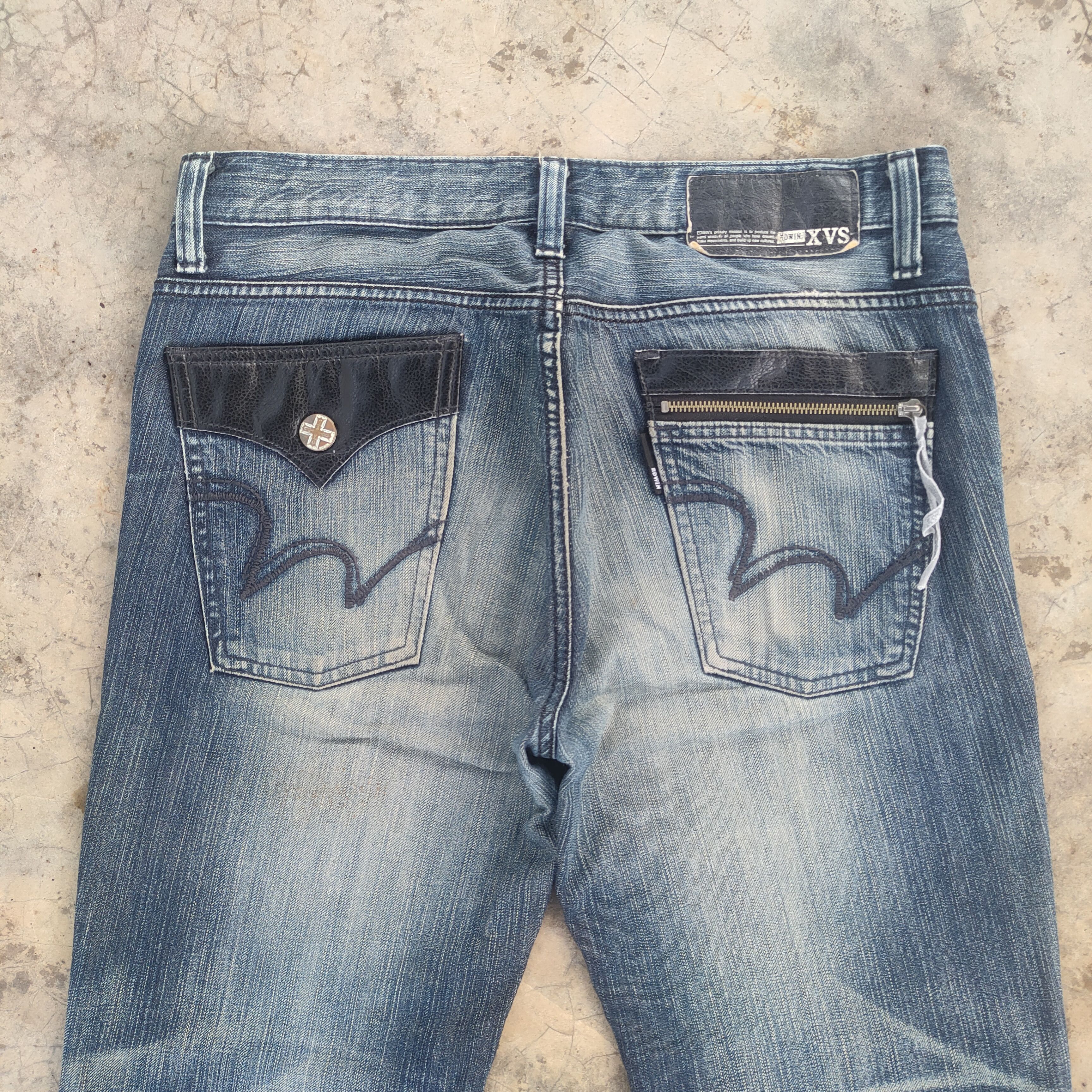 Black Label Vintage Flare japanese faded distressed jeans denim pants Size US 35 - 10 Thumbnail