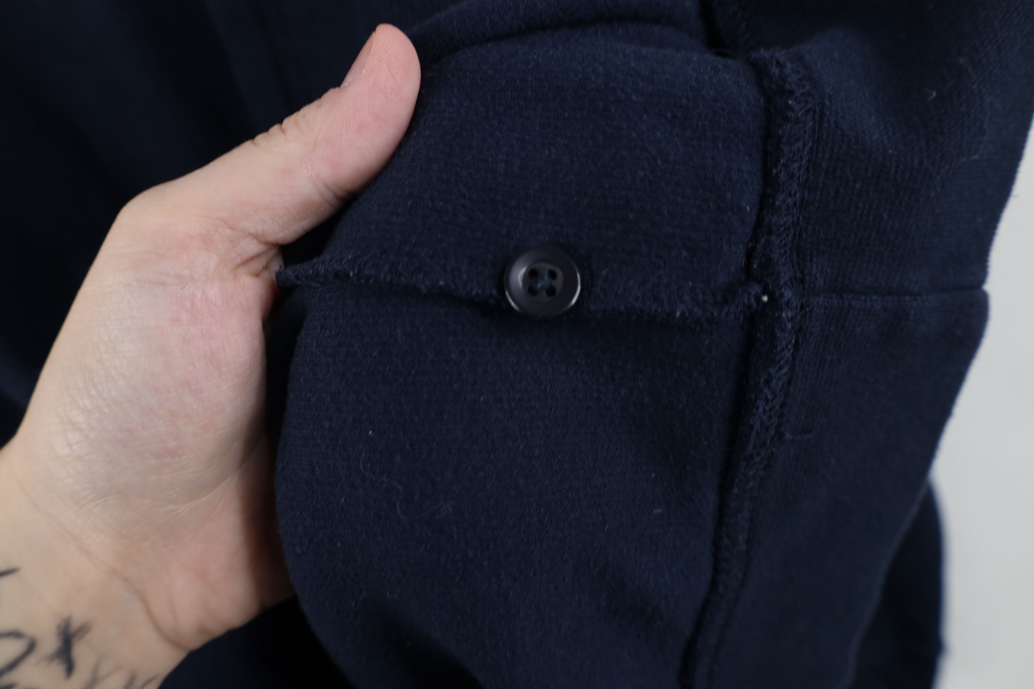 Vintage Vintage 90s Streetwear Heavyweight Knit Long Sleeve Polo Size US L / EU 52-54 / 3 - 8 Thumbnail