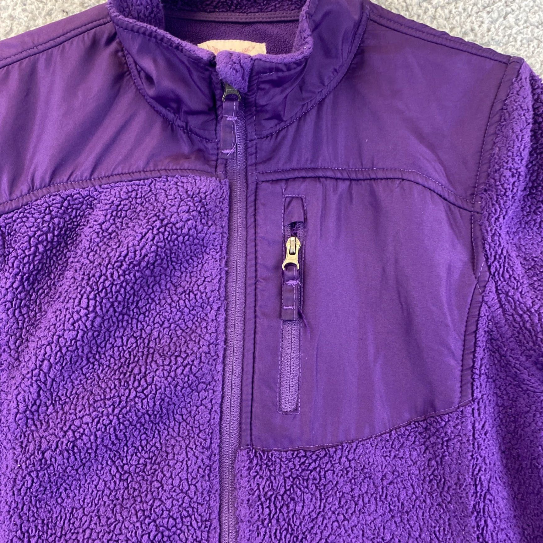 Faded Glory Faded Glory Women's Jacket XL Purple Sherpa Knit Long Sleeve Casual Jacket Teens Ladies 50-26 Size XL / US 12-14 / IT 48-50 - 2 Thumbnail