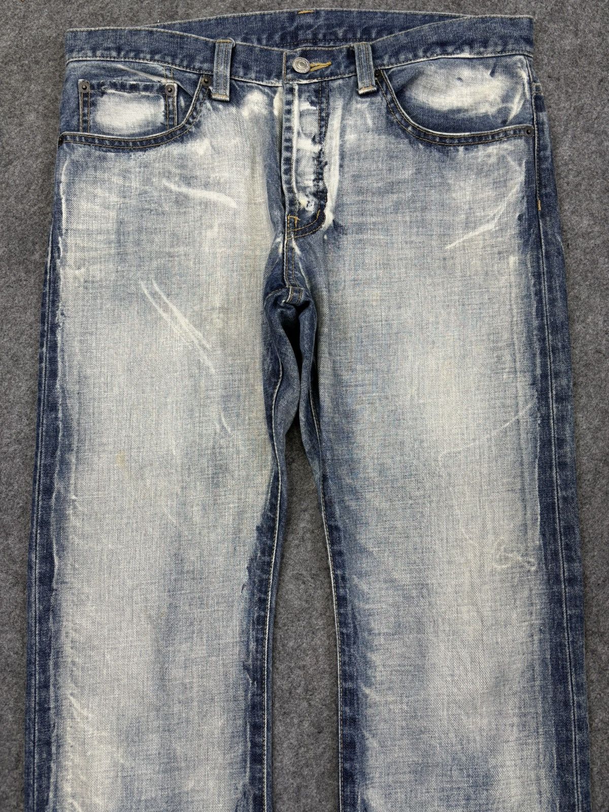 Japanese Brand 💥Insane 90s Style💥TK Bleaches All Over Denim K23 Size US 33 - 3 Thumbnail