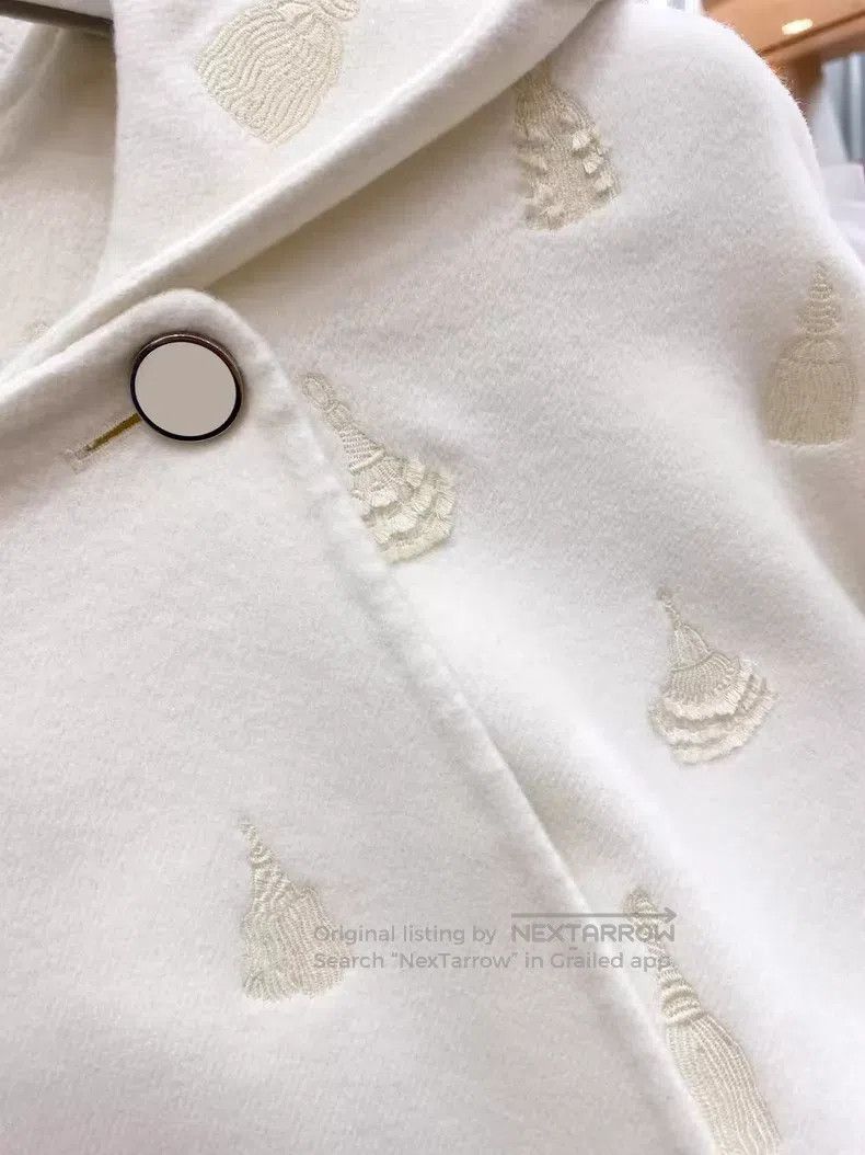 Hermes Hermes 25 ladies handmade embroidered cashmere coat, white Size XS / US 0-2 / IT 36-38 - 3 Thumbnail