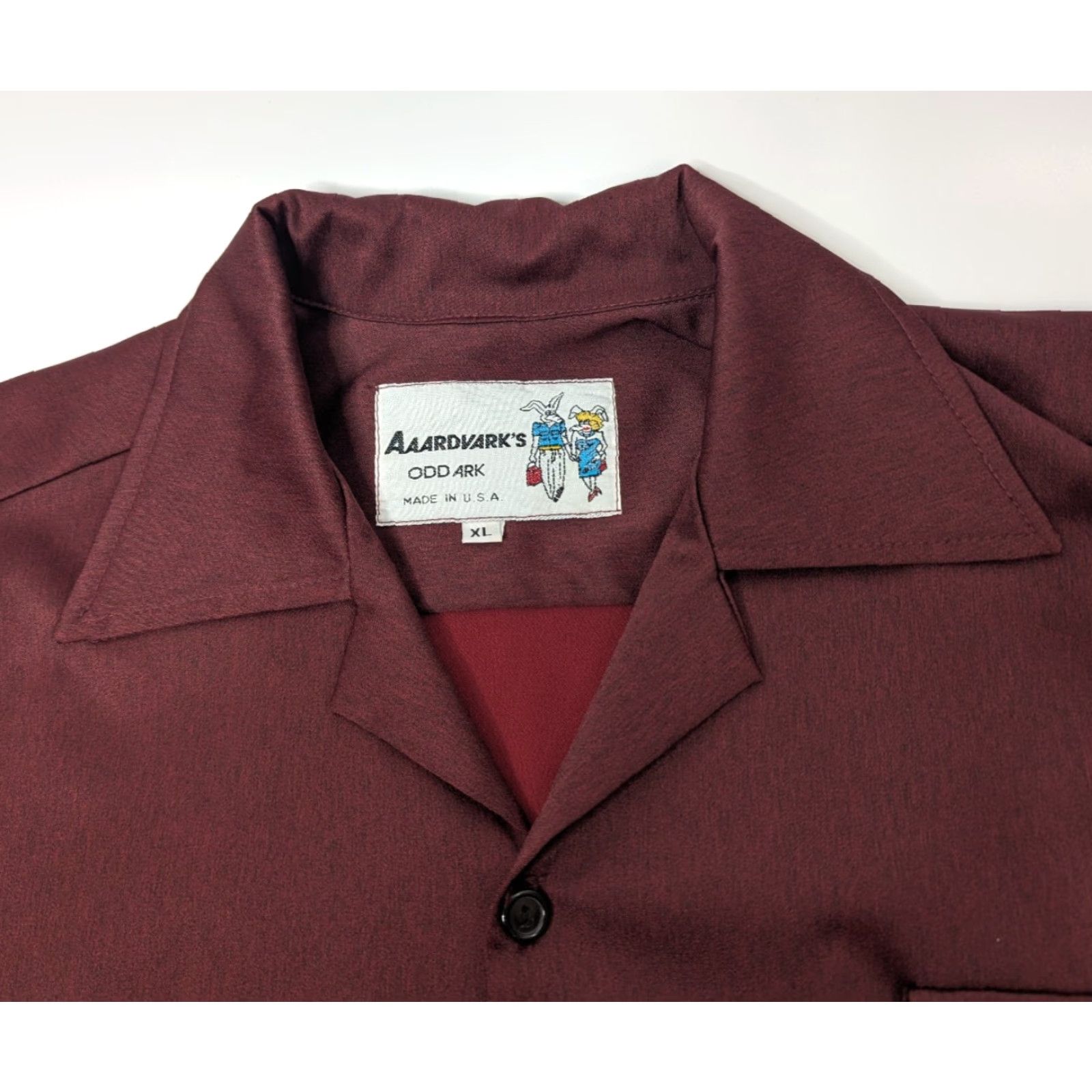 Vintage VINTAGE Aaardvarks Button-Front Shirt XL Burgundy Men’s Pajama Top Long Sleeve 1970s Size US XL / EU 56 / 4 - 7 Thumbnail
