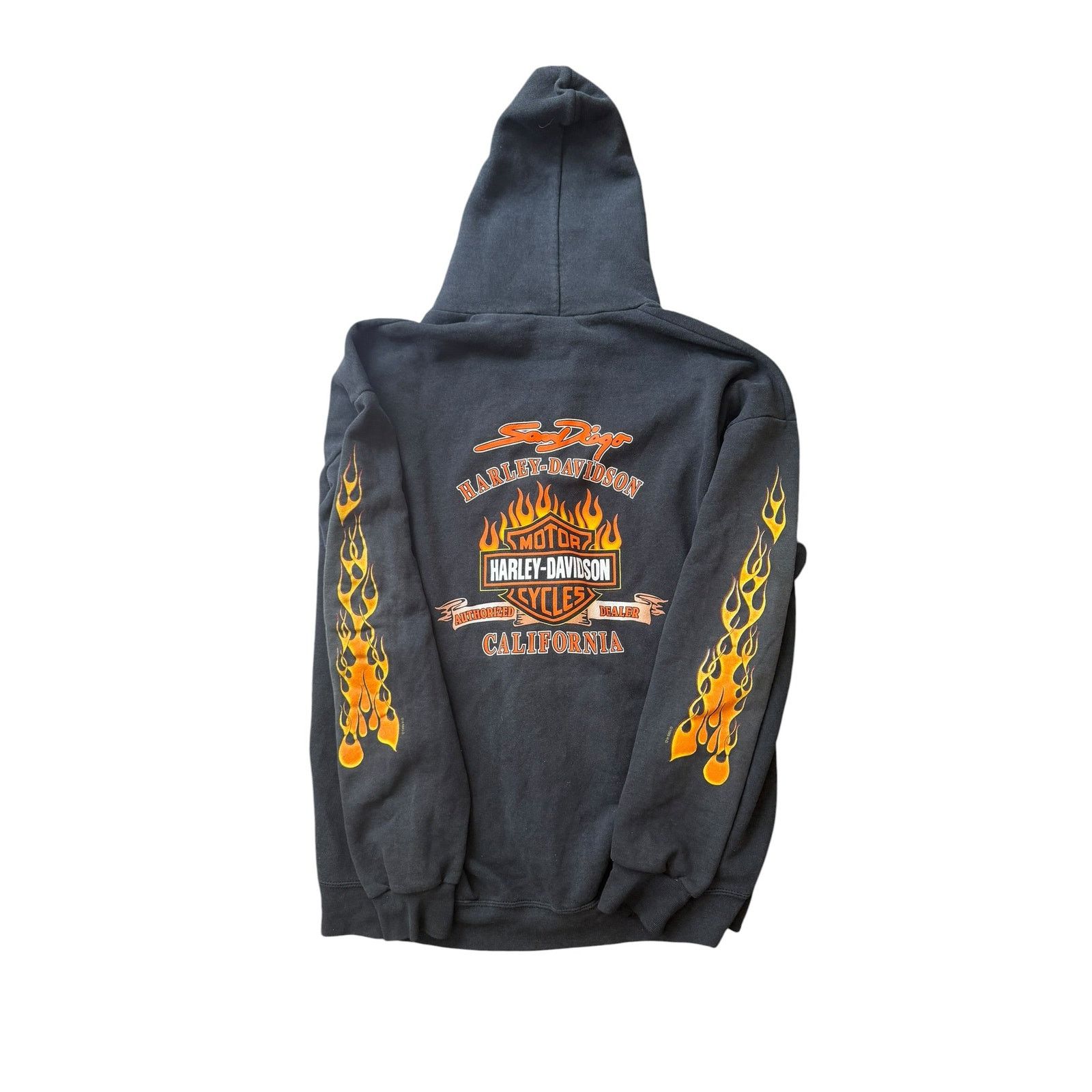 Harley Davidson Vintage Faded Harley Davidson San Diego Flame Zip Hoodie Size US XXL / EU 58 / 5 - 7 Thumbnail