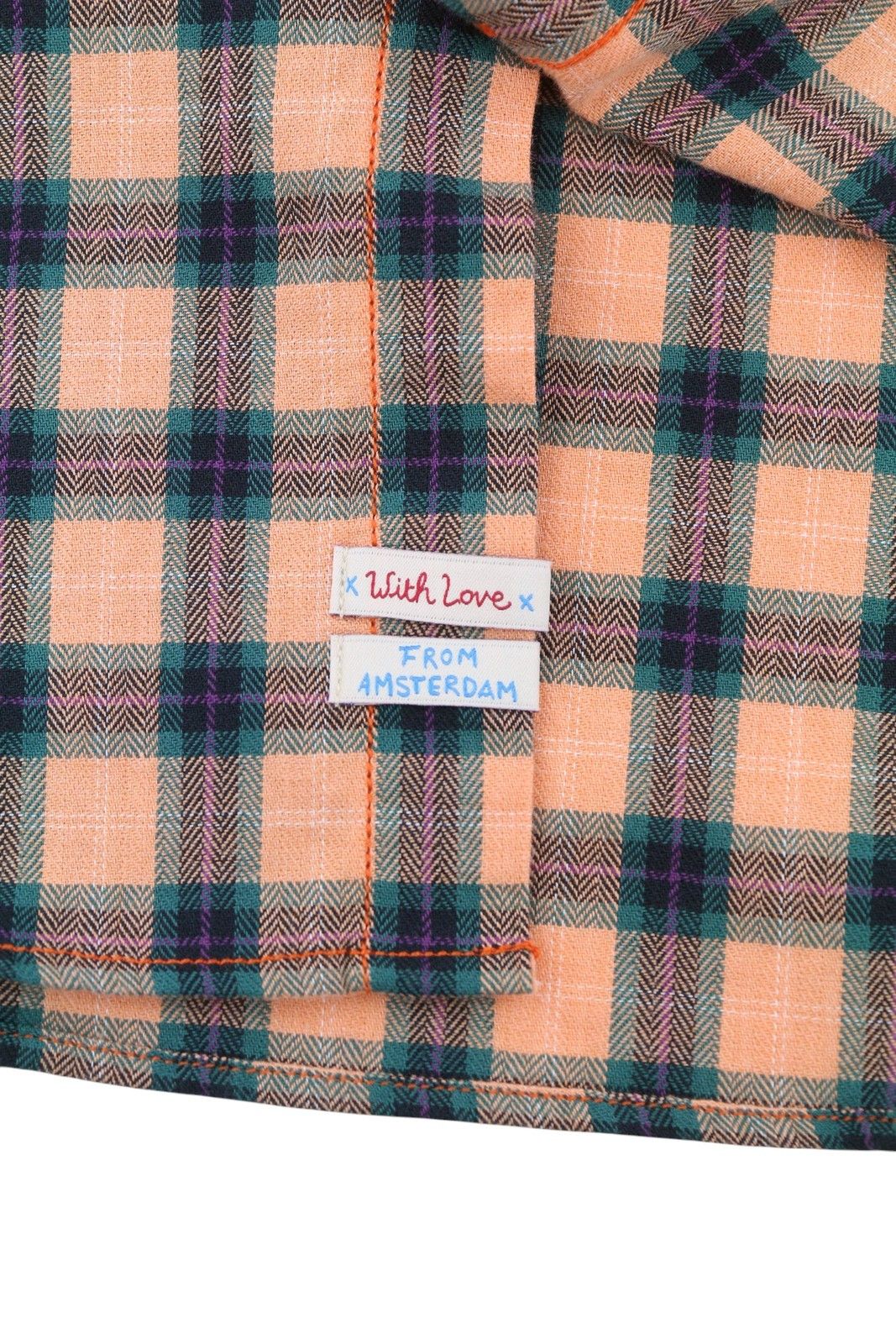 Scotch & Soda M Orange Checked Cotton Button-Down Shirt 88515 Size US M / EU 48-50 / 2 - 6 Thumbnail