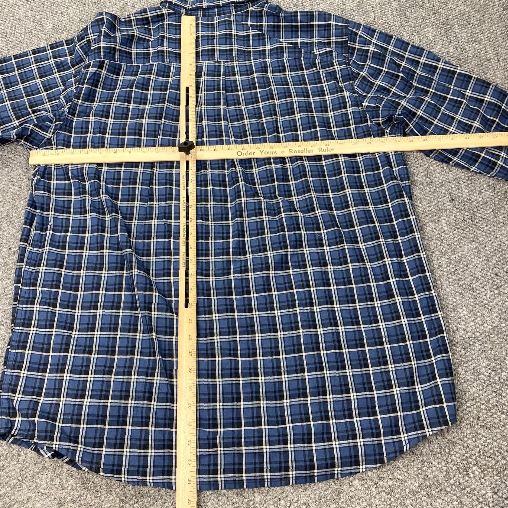 Wrangler Wrangler Shirt Mens 2XL Tall Blue Plaid Button Down Long Sleeve Rugged Wear Size US XXL / EU 58 / 5 - 5 Thumbnail