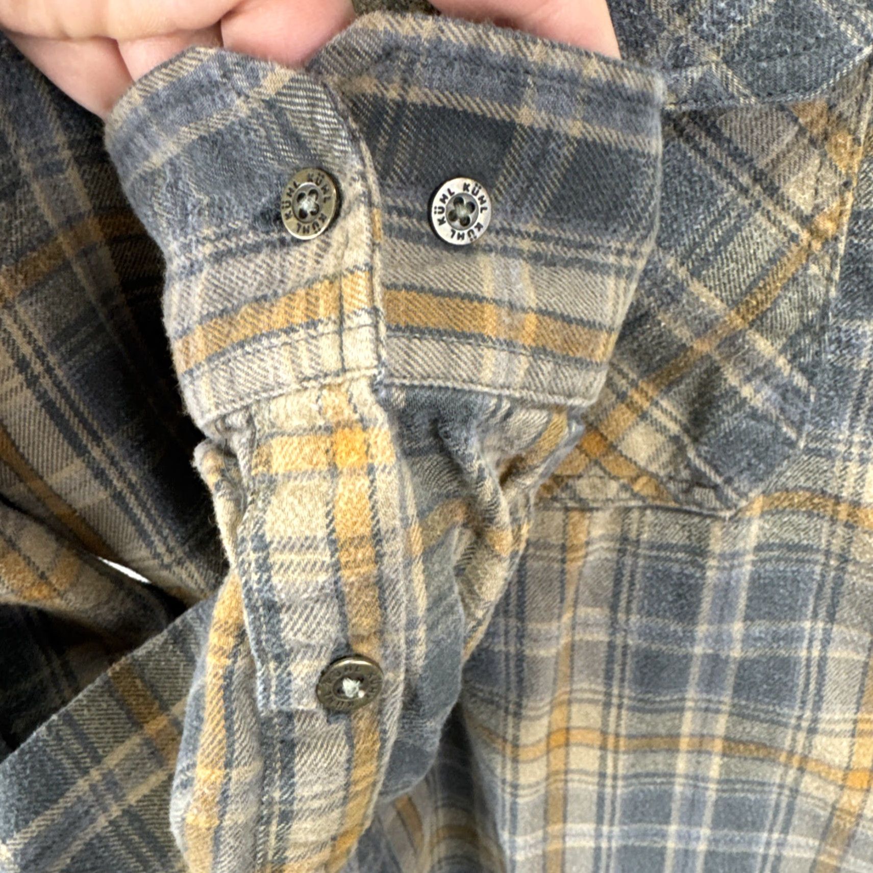 Vintage Kuhl Dillingr Flannel Shirt Mens XL Brown Grey Plaid Button Down Two Pockets Shirt Size US XL / EU 56 / 4 - 7 Thumbnail