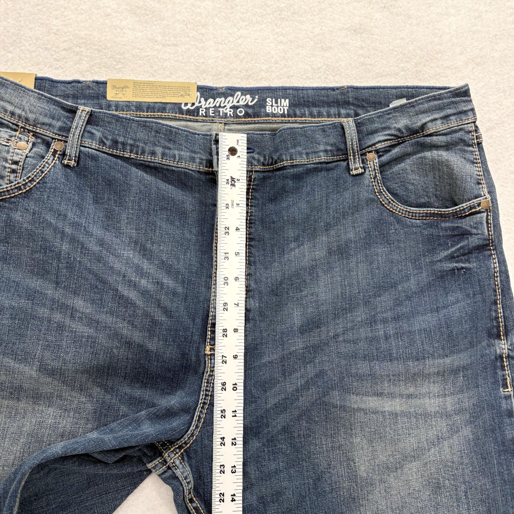 Wrangler Wrangler Retro Slim Boot Jeans Mens 42x32 Denim Stretch Blue Medium Wash Cowboy Size US 42 / EU 58 - 7 Thumbnail
