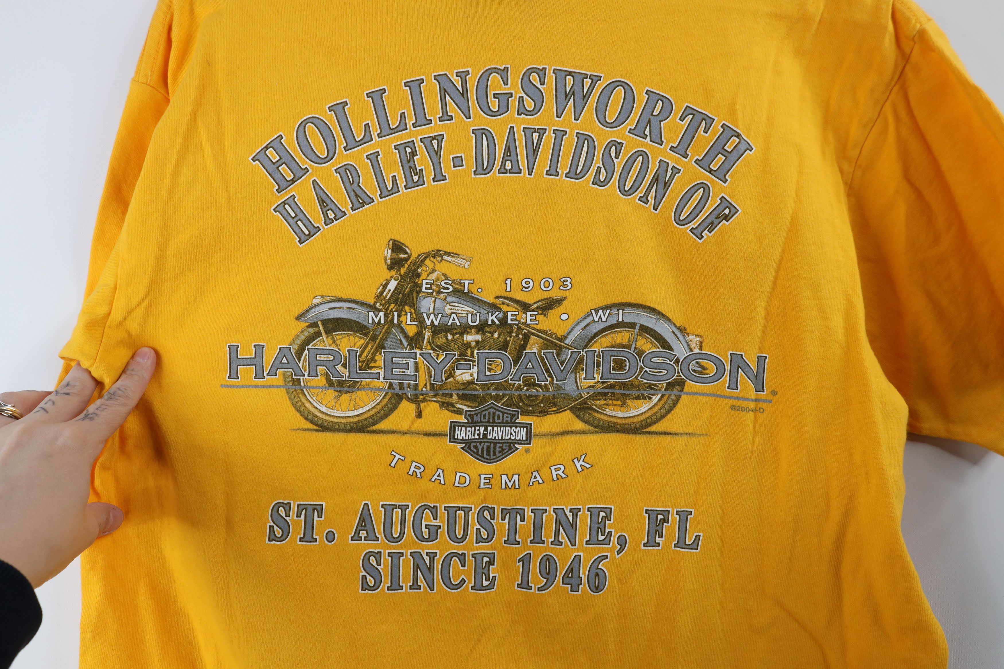 Harley Davidson × Vintage Vintage Y2K Harley Davidson Spell Florida T-Shirt Yellow USA Size US M / EU 48-50 / 2 - 10 Thumbnail