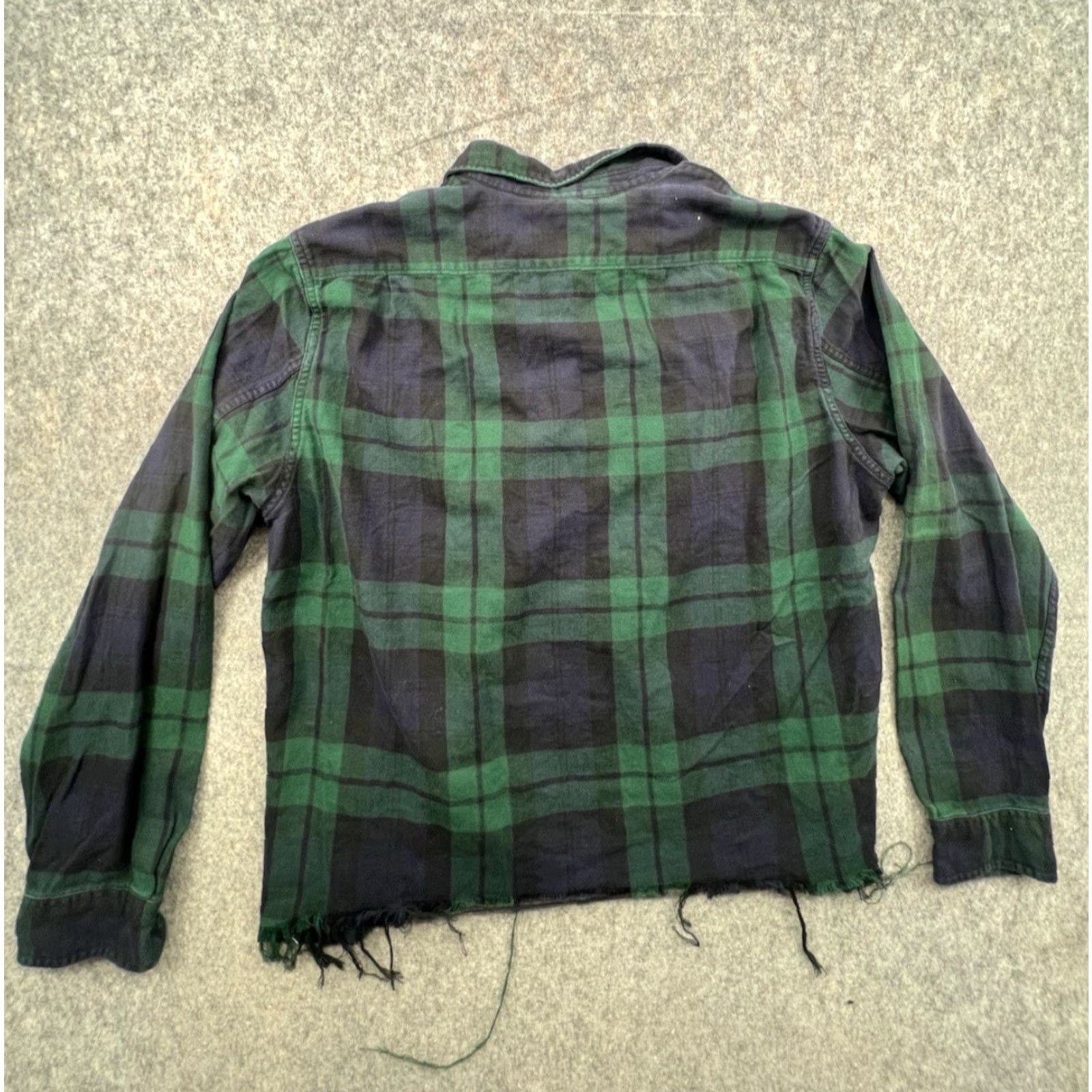 J.Crew VINTAGE J.CREW Plaid Button-Up Shirt Cropped Blue Green Flannel | Size XL | Men Size US XL / EU 56 / 4 - 6 Thumbnail